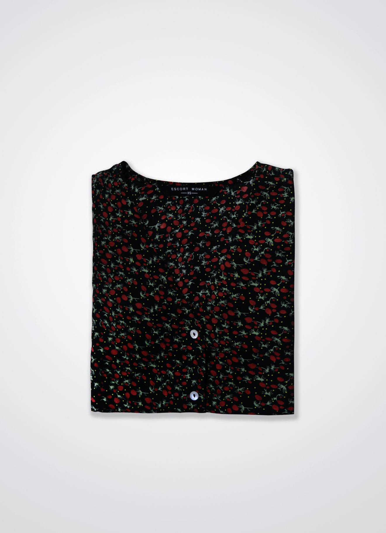 Mars-Red by V-Neck Blouse