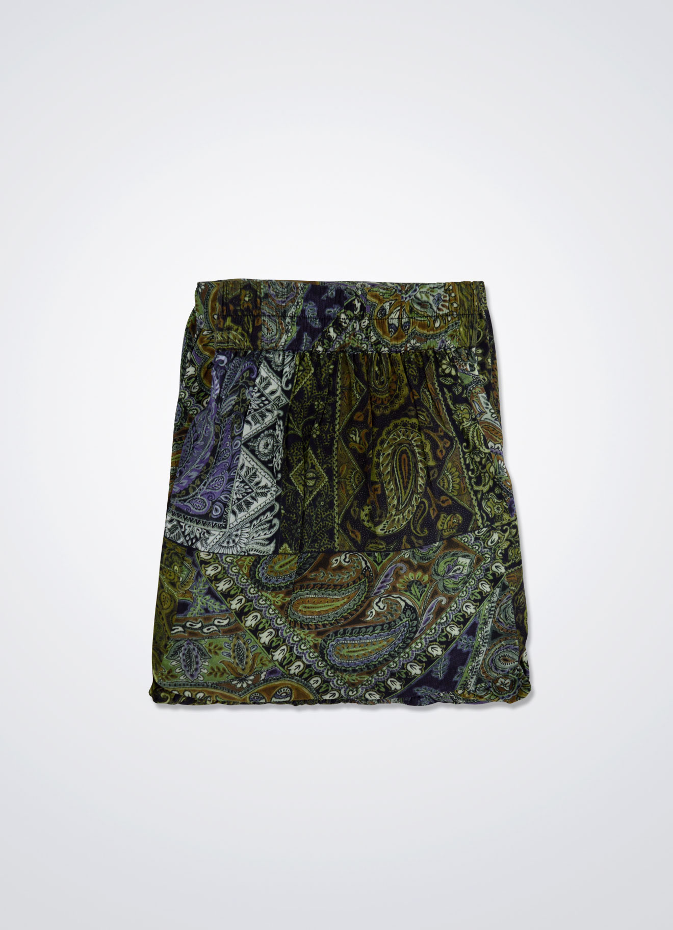 Meadow-Green by Elastic-Waist Maxi Skirt