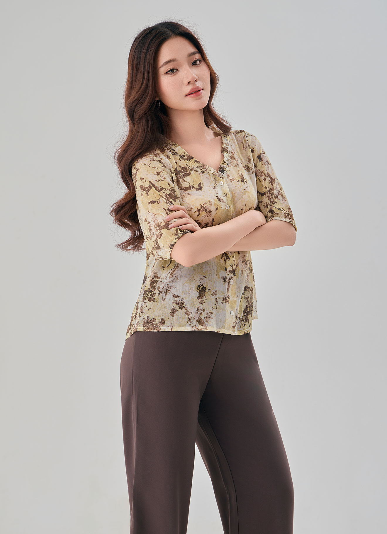 Mellow-Yellow  by Sleeve Blouse