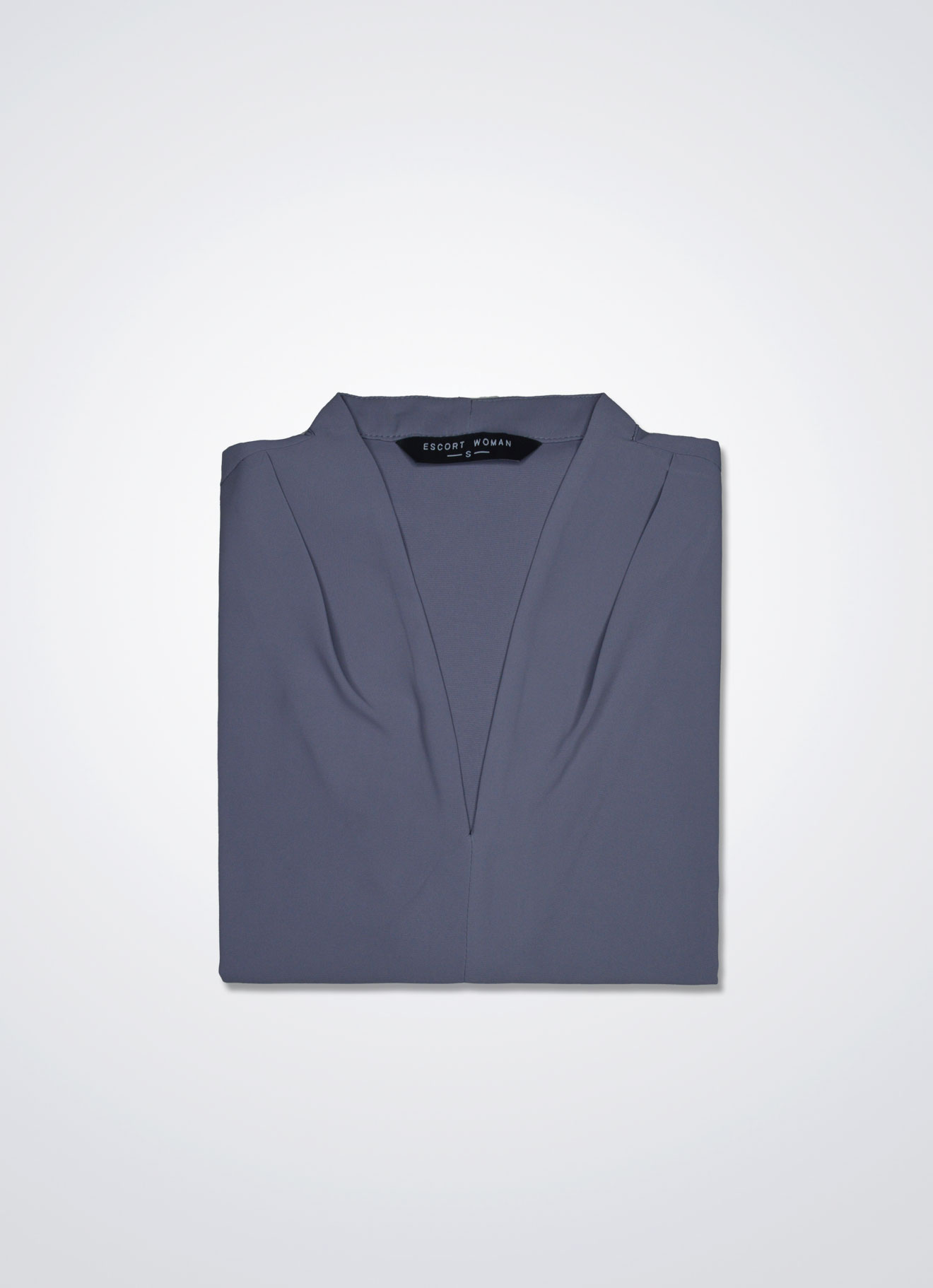 Minimal-Gray by V-Neck Top