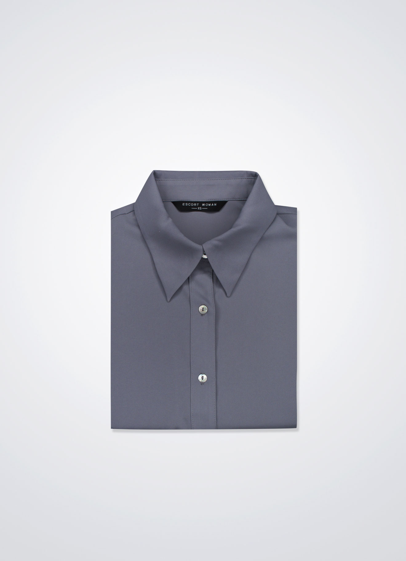 Minimal-Gray by Shirt Collar Blouse