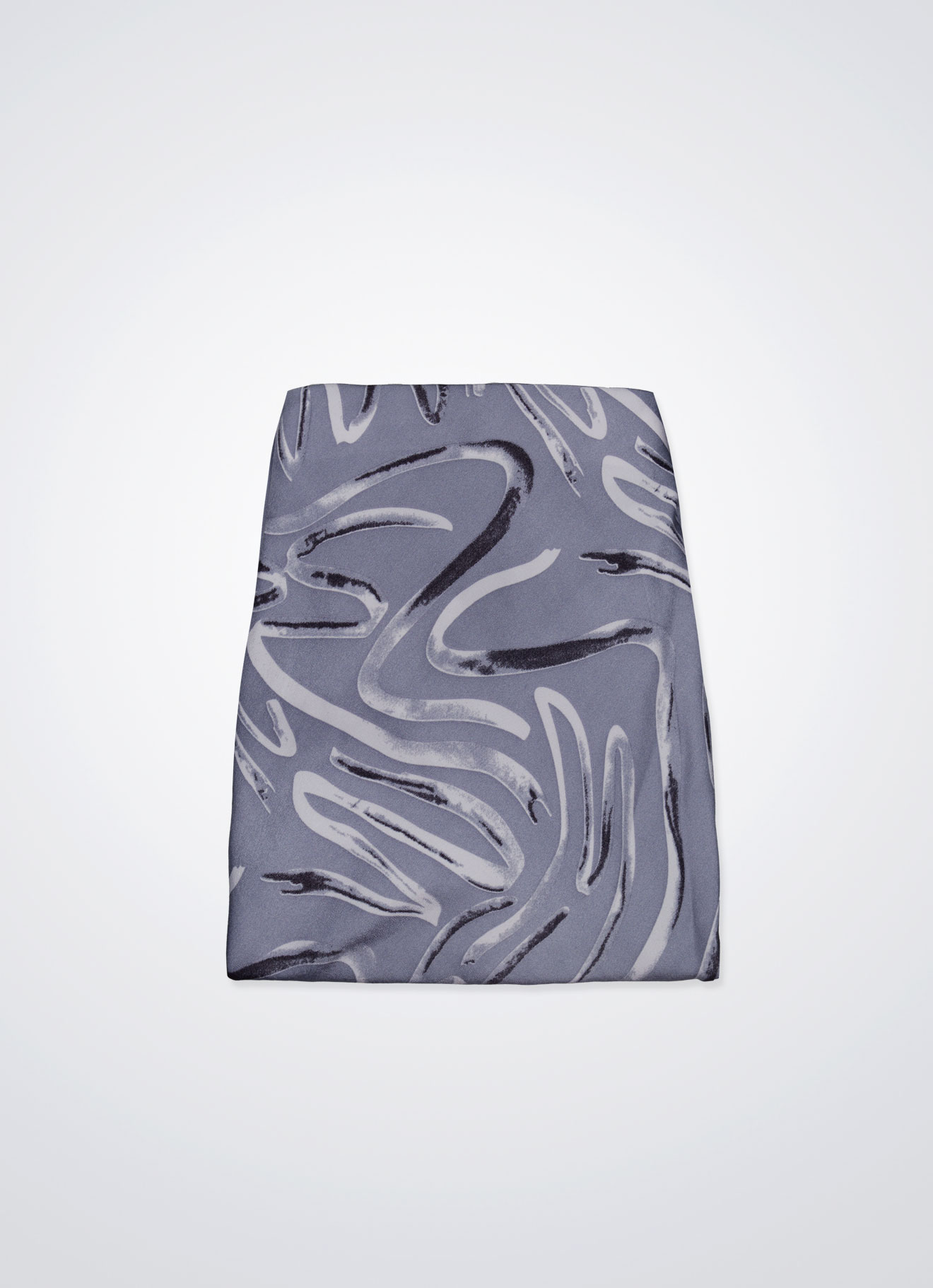 Minimal-Gray by Printed A-Line Skirt