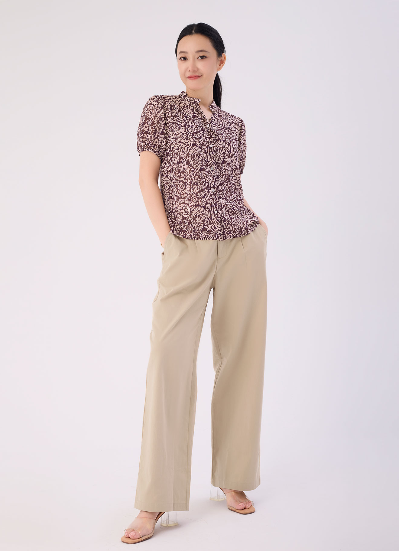 Monk's-Robe  by Printed Blouse