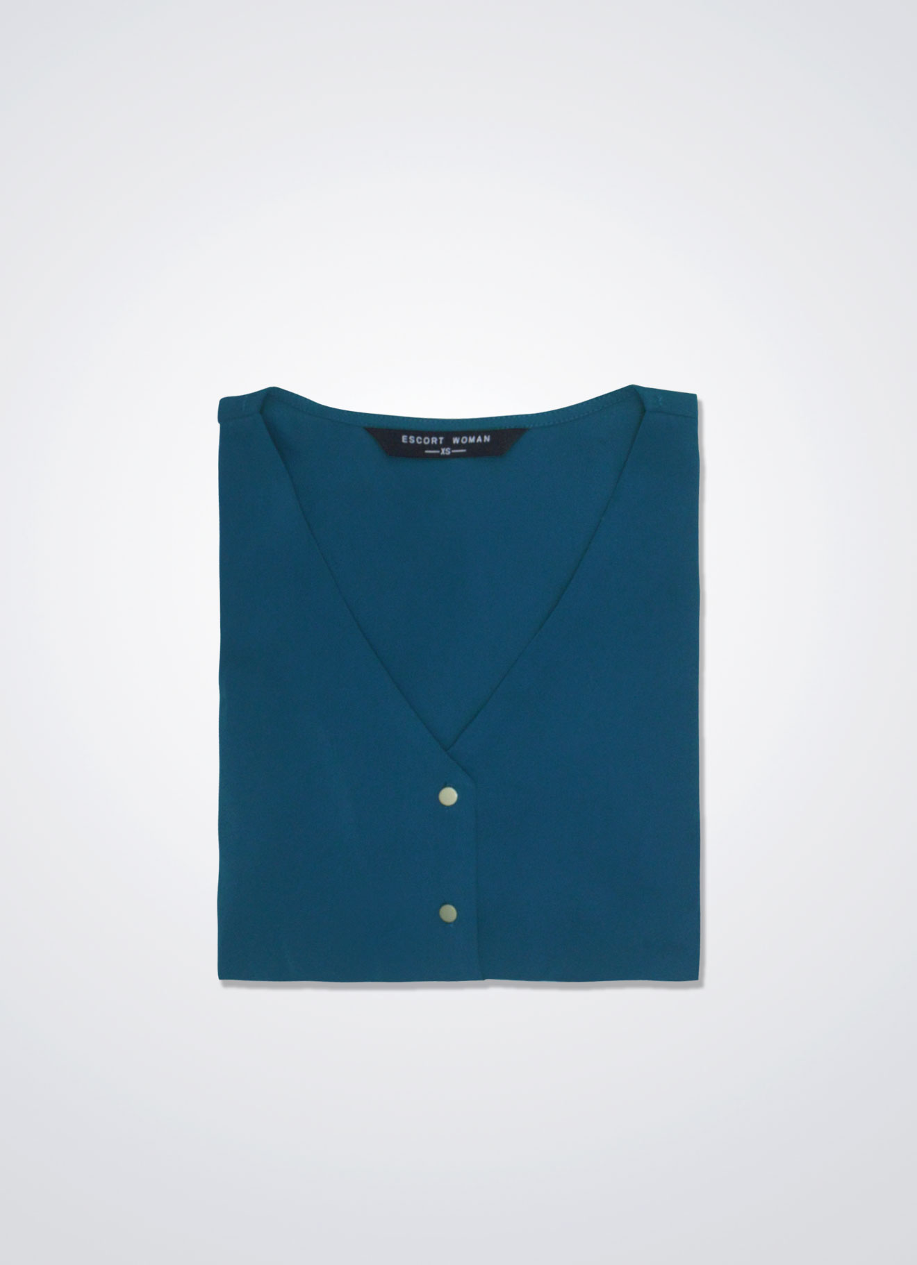 Moroccan-Blue by V-Neck Blouse