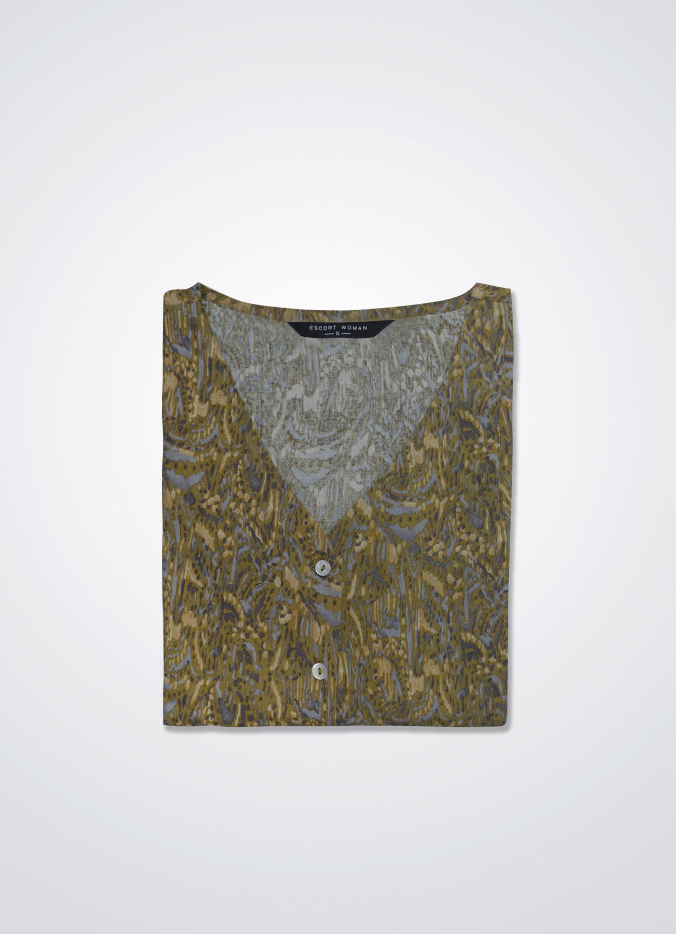 Mustard-Gold by V-Neck Blouse