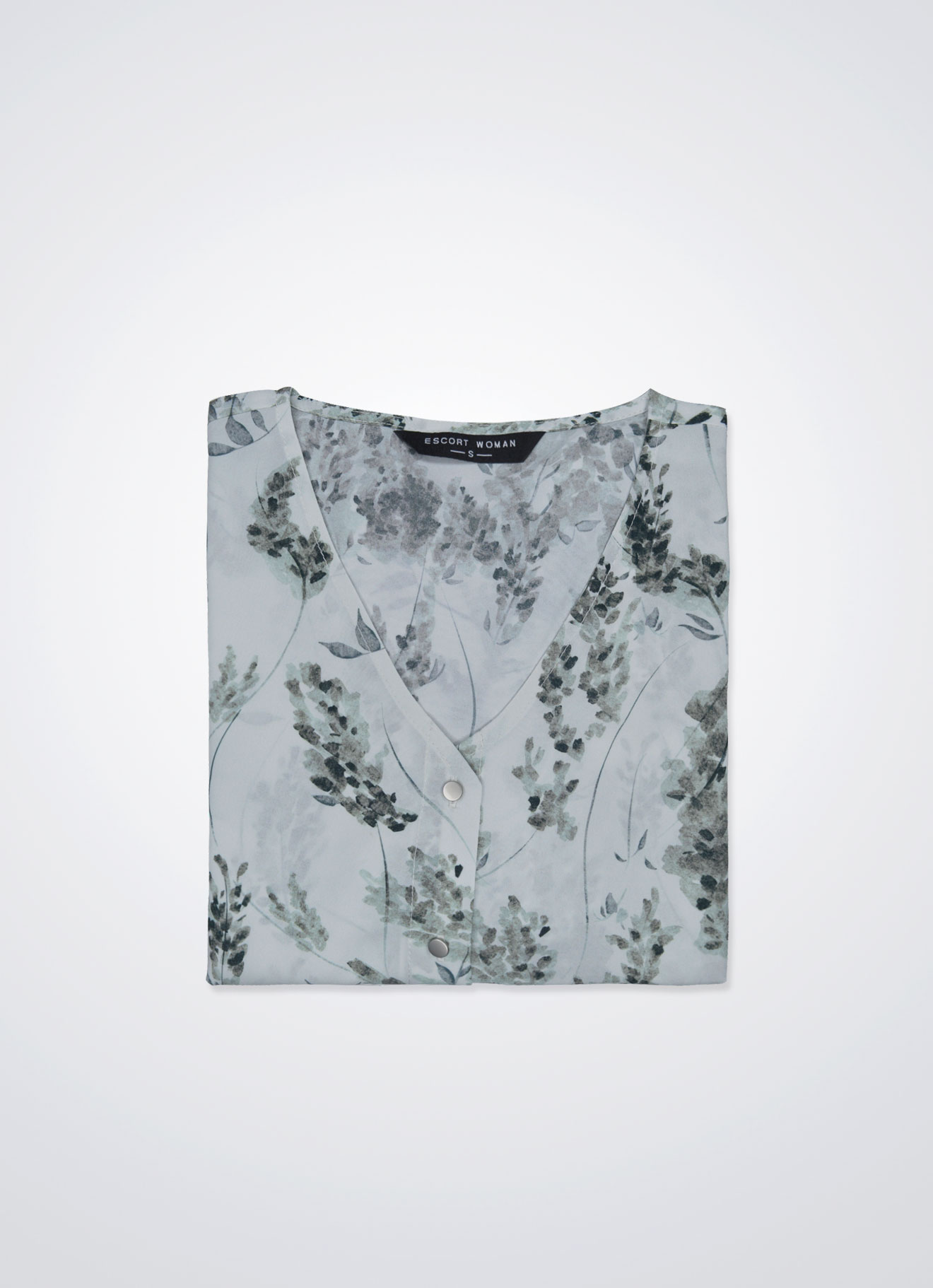 Mystic-Blue by V-Neck Blouse