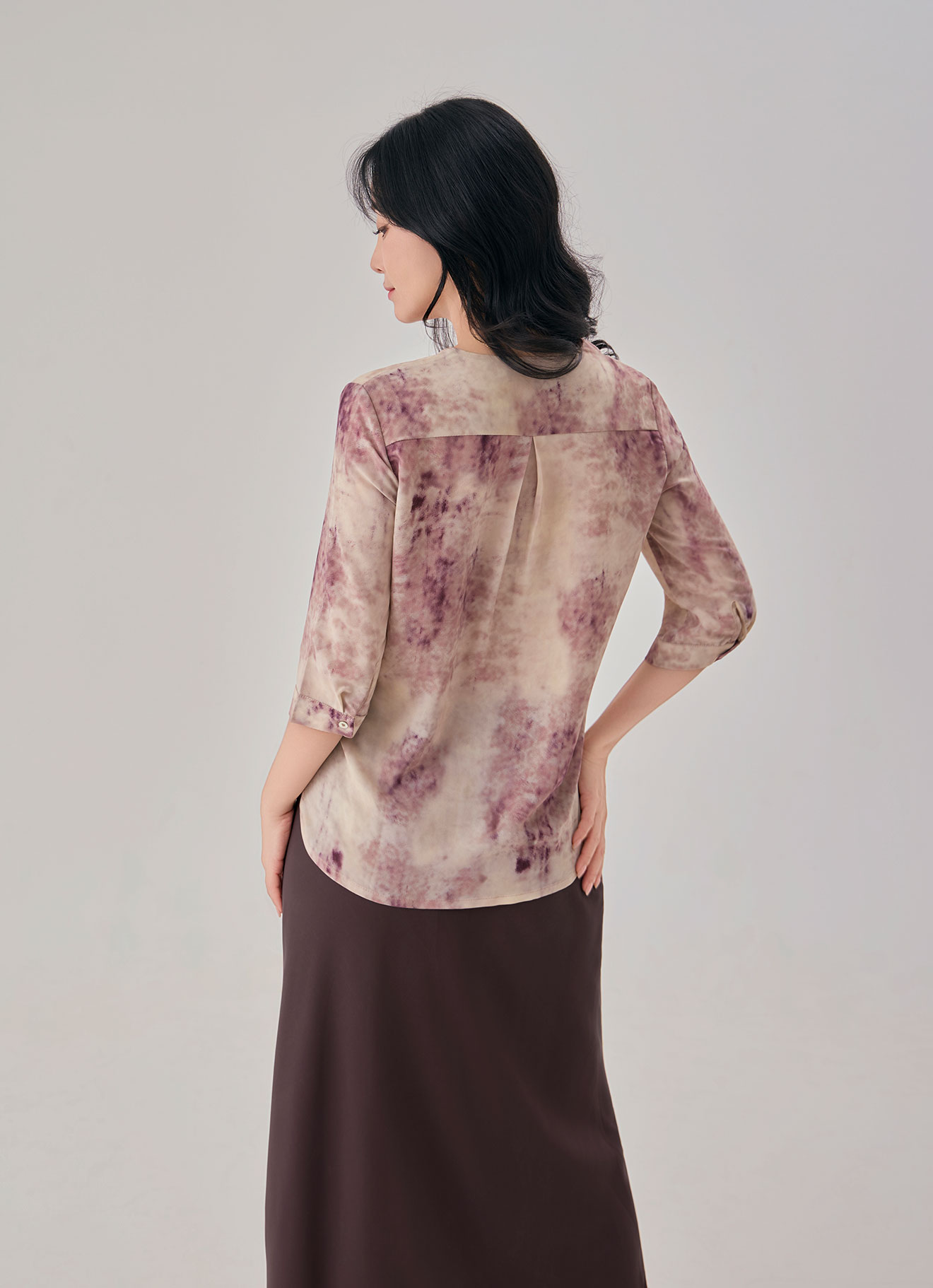 Nostalgia-Rose  by Printed Sleeve Blouse