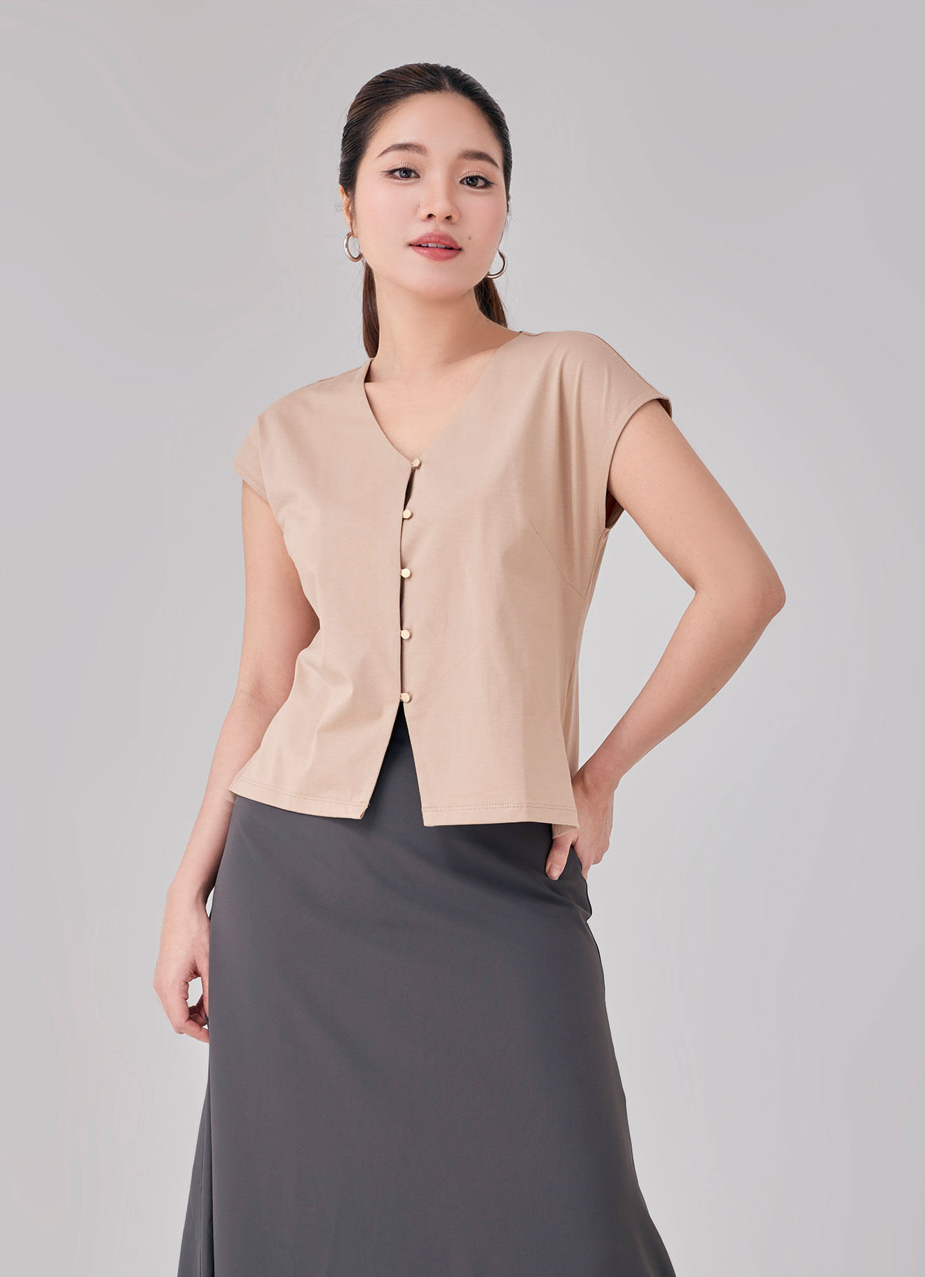 Nougat by V-Neck Blouse