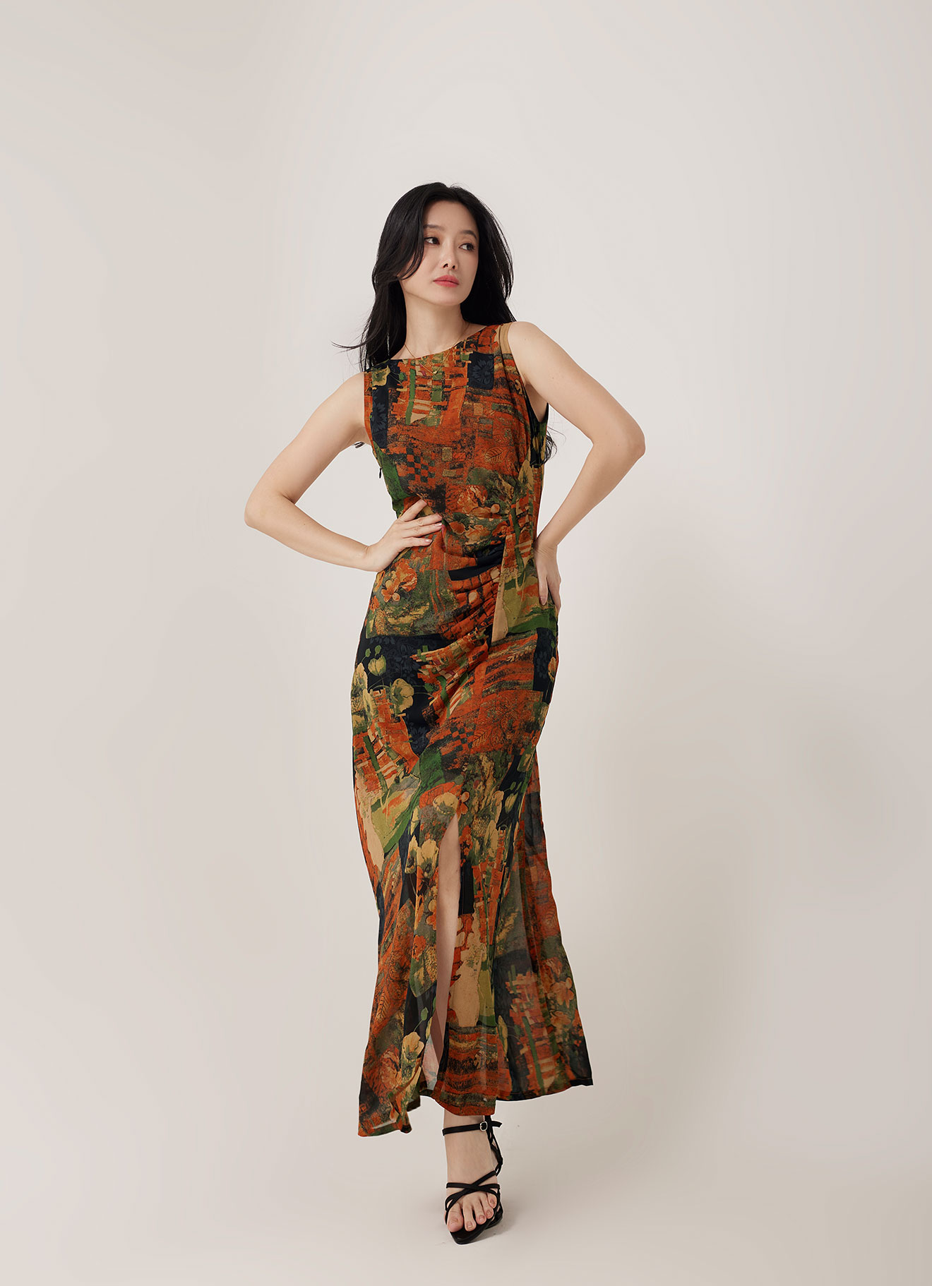Olive-Branch  by Sleeveless Dress