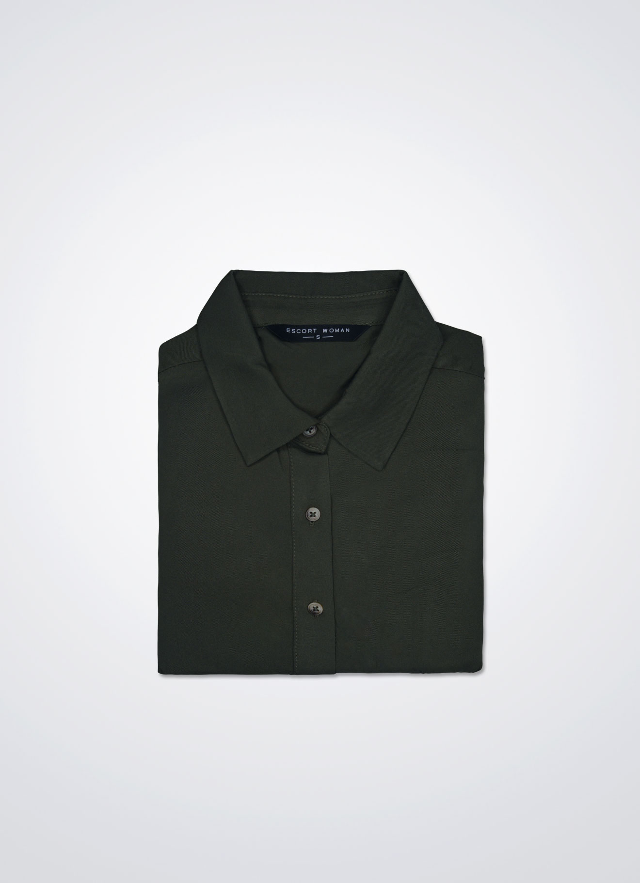 Olive-Night by Shirt Collar Dress with Belt