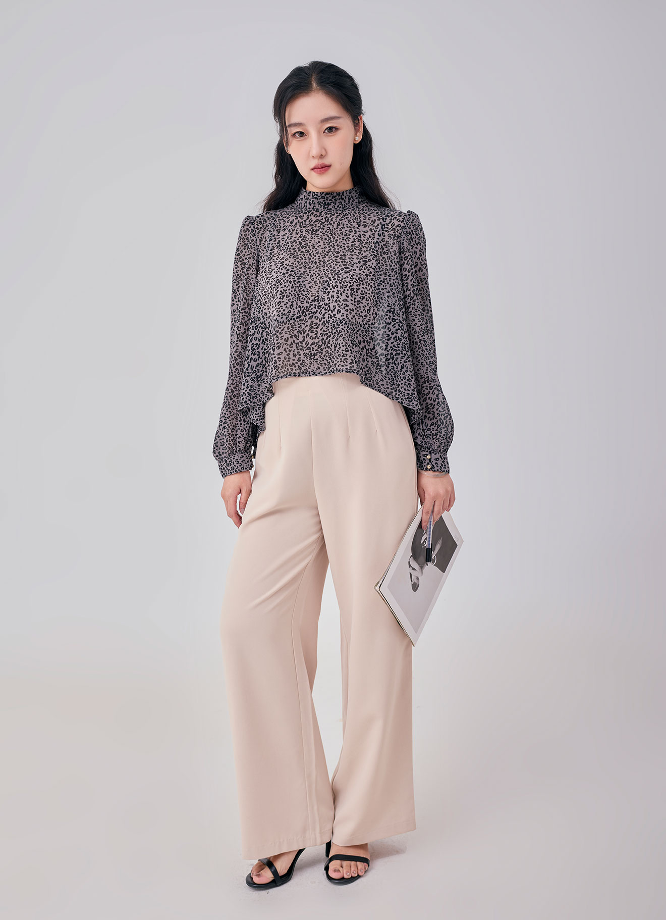 Opal-Gray by Long Sleeve Blouse