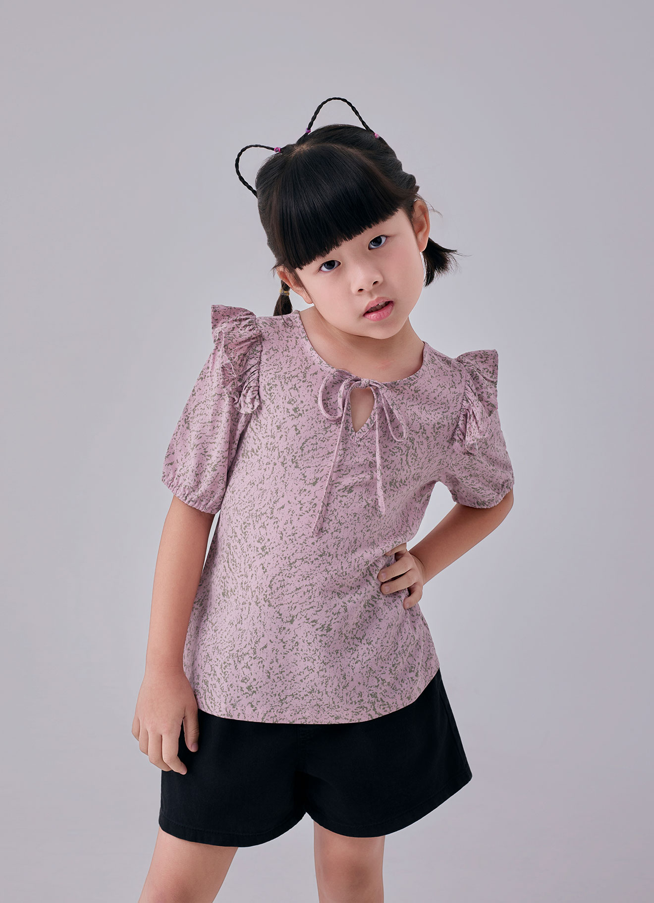 Orchid-Pink by Pleated Blouse