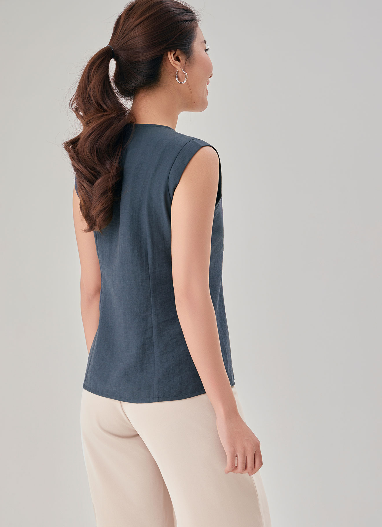 Orion-Blue by Sleeveless Blouse