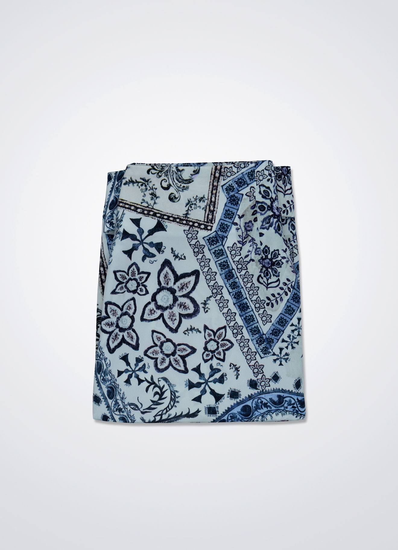 Pale-Blue by  A-Line Midi Skirt