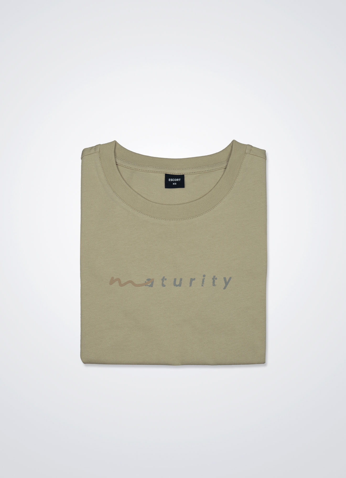 Pale-Khaki by Printed T-Shirt