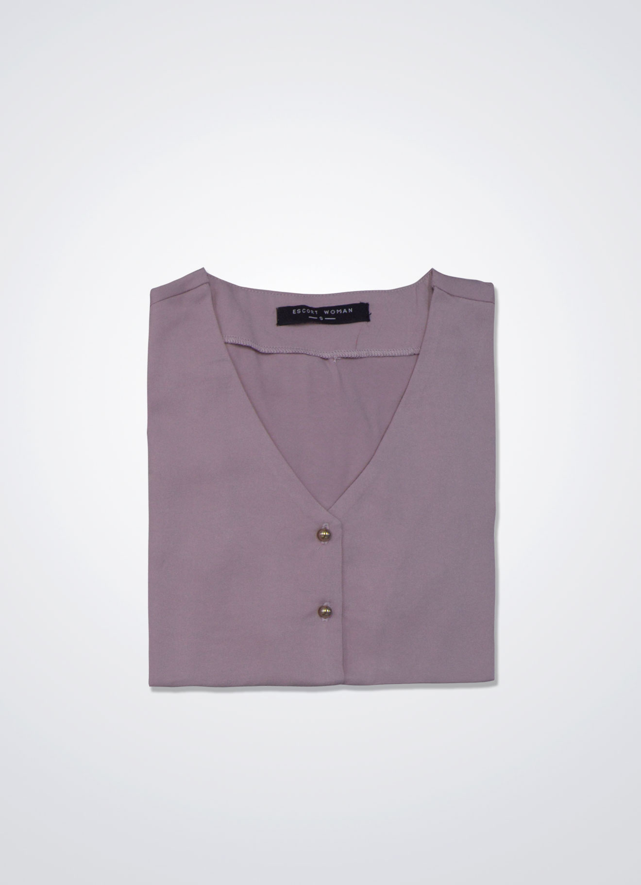 Pale-Mauve by V-Neck Blouse