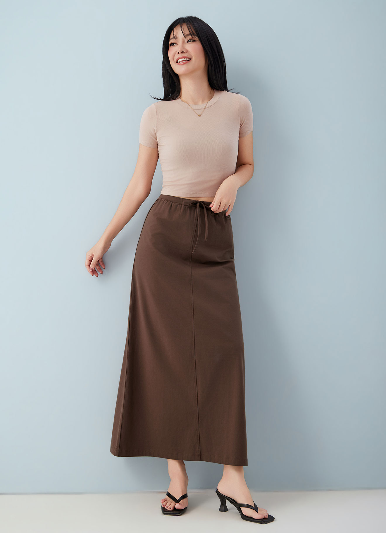 Partridge by Elastic-Waist Maxi Skirt