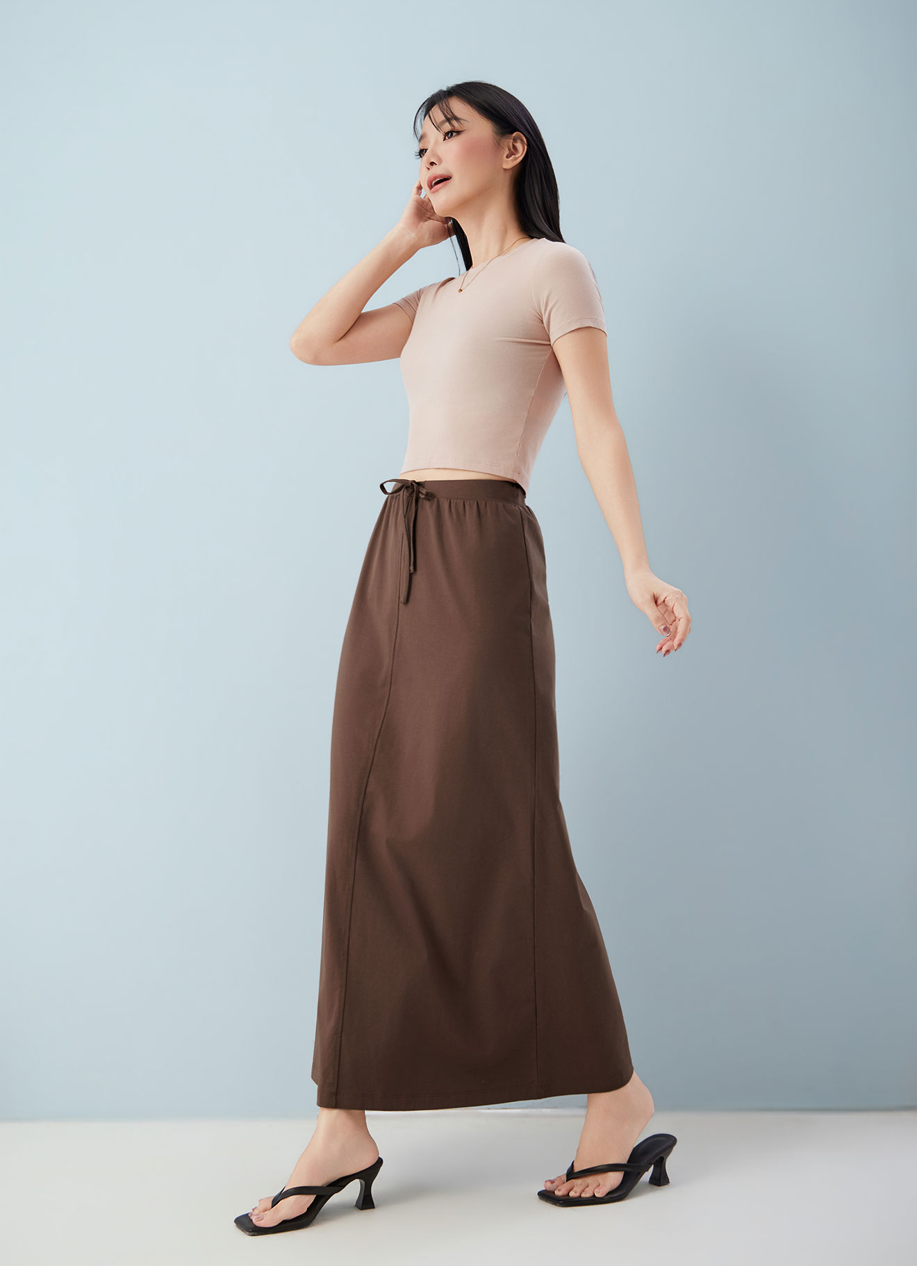 Partridge by Elastic-Waist Maxi Skirt