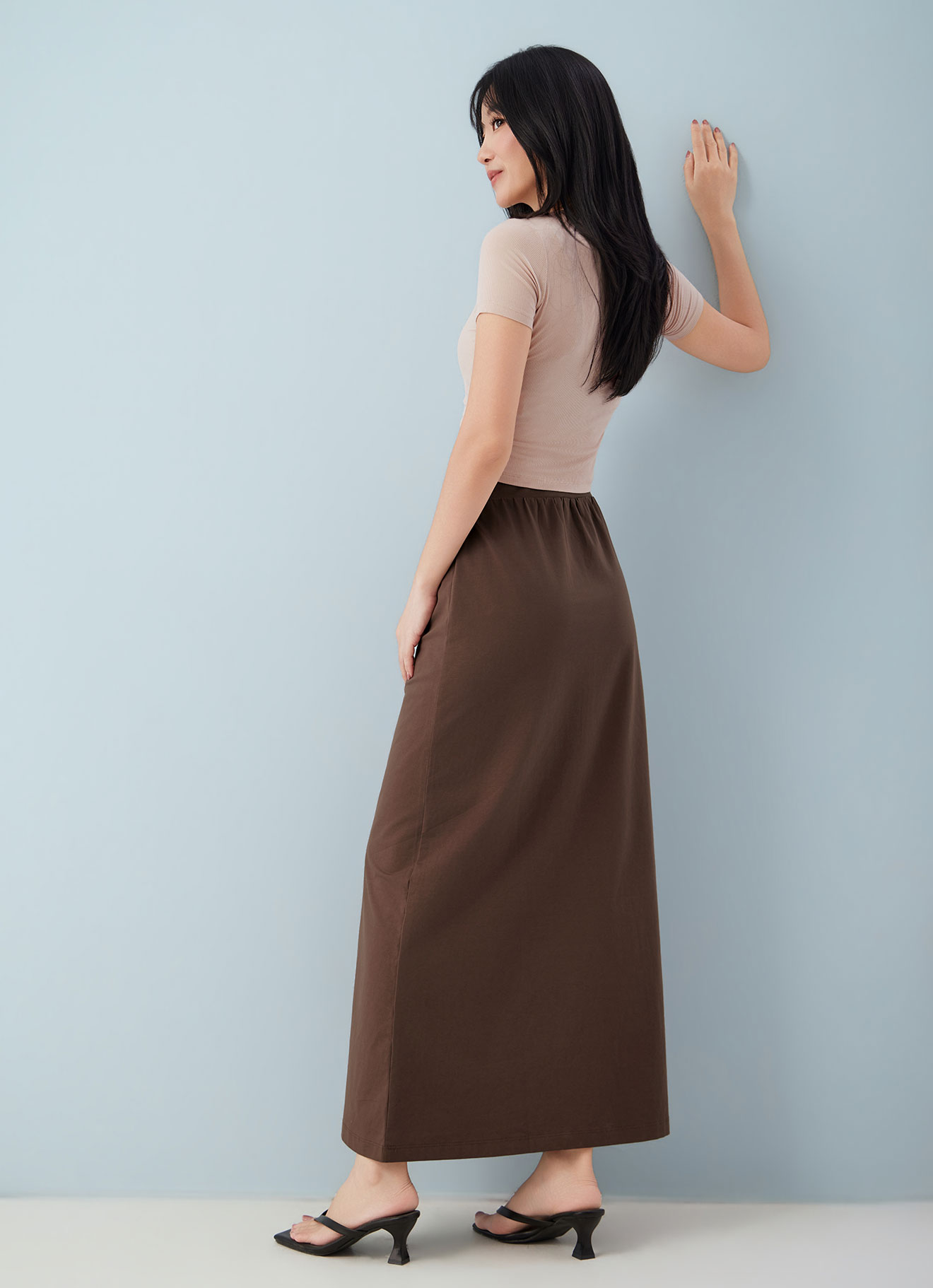Partridge by Elastic-Waist Maxi Skirt