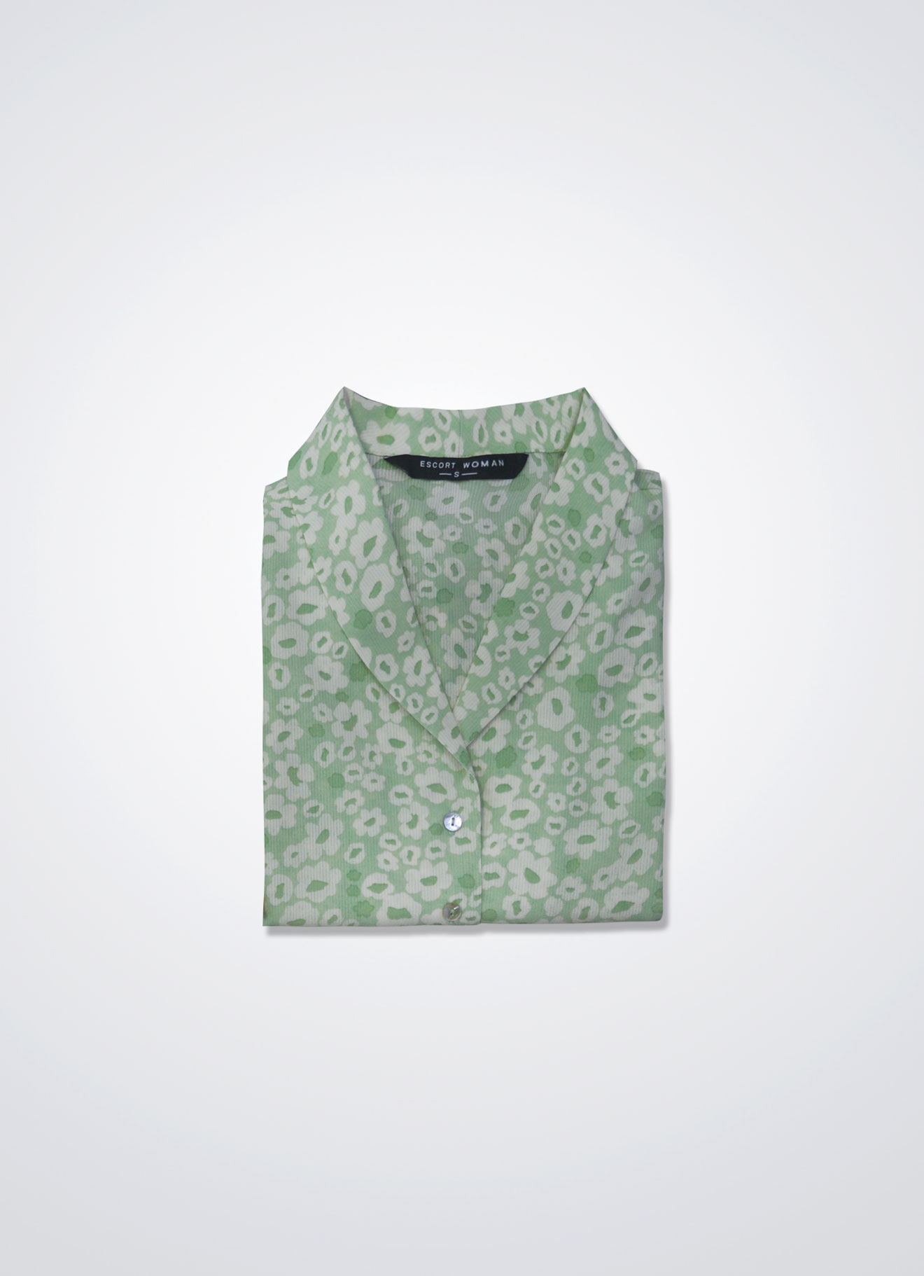 Pastel-Green by Printed Blouse