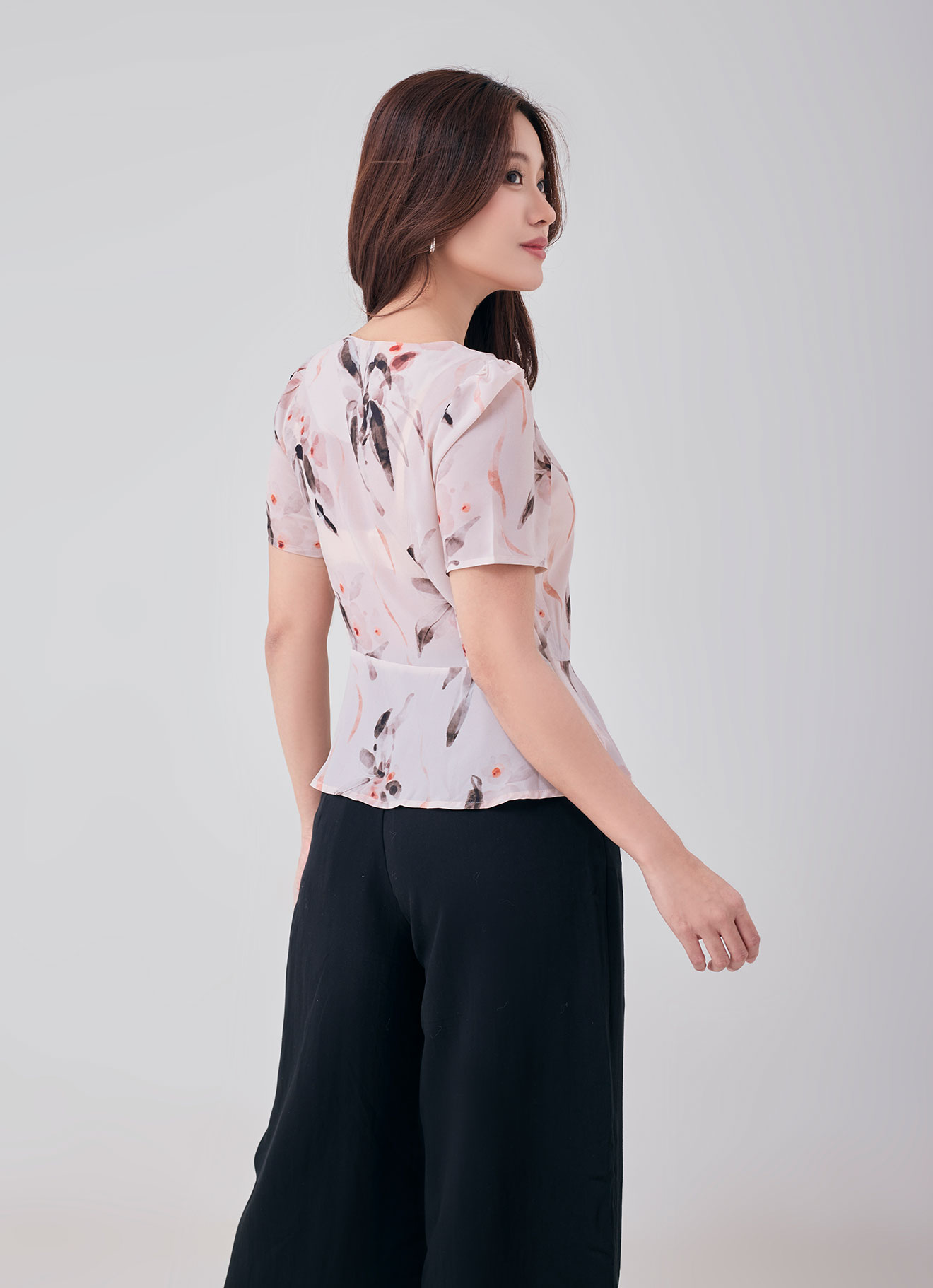 Pastel-Parchment by Floral Printed Blouse