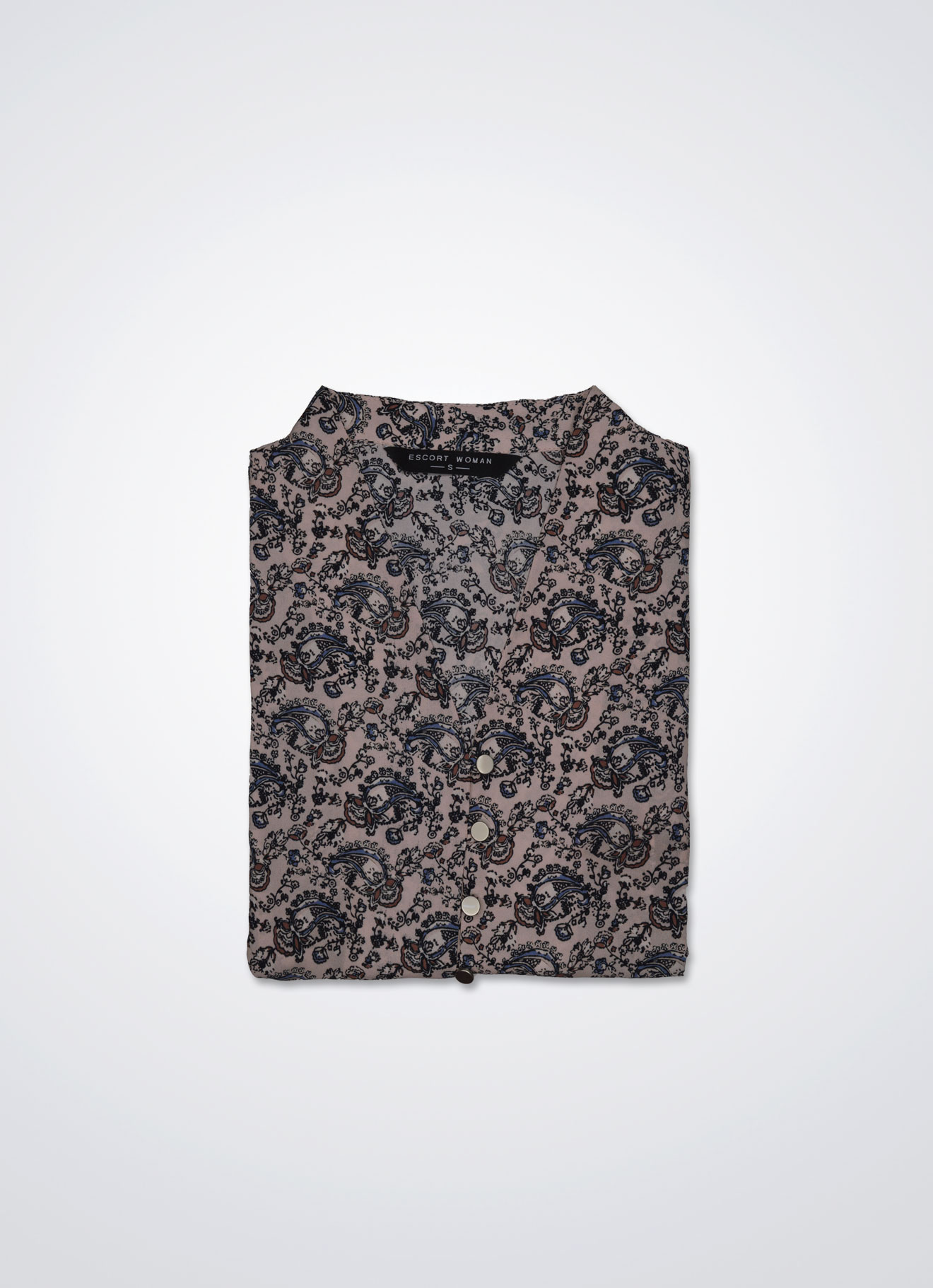 Peach-Whip by Printed Blouse