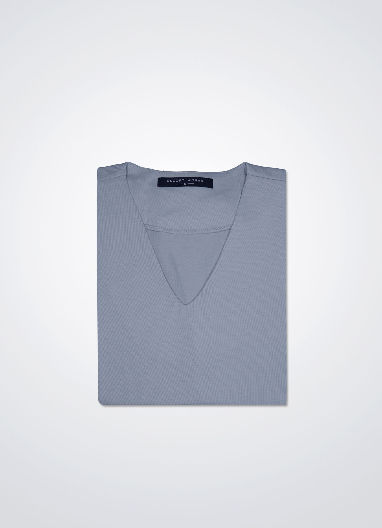 Pearl-Blue by V-Neck Blouse