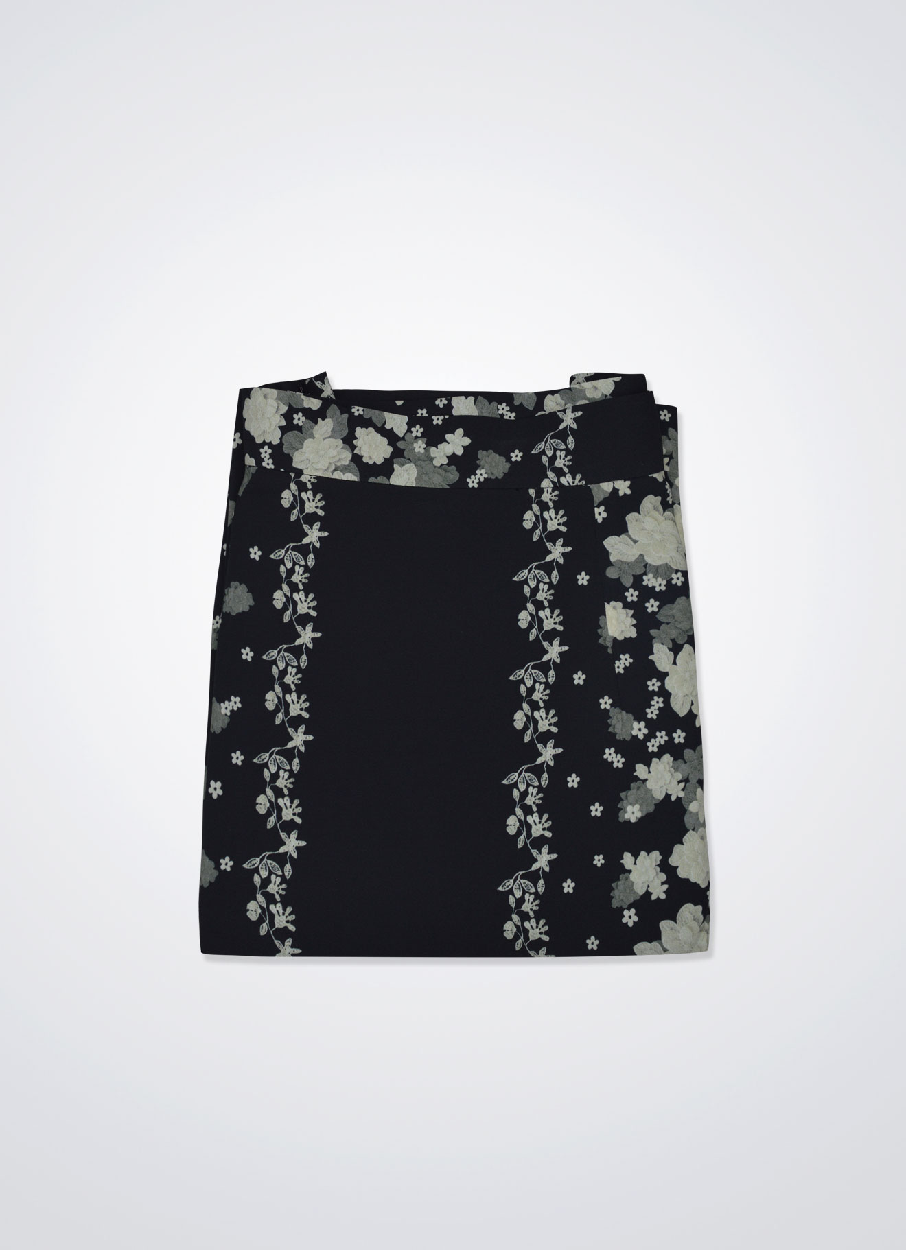 Pirate-Black by Floral Printed Skirt