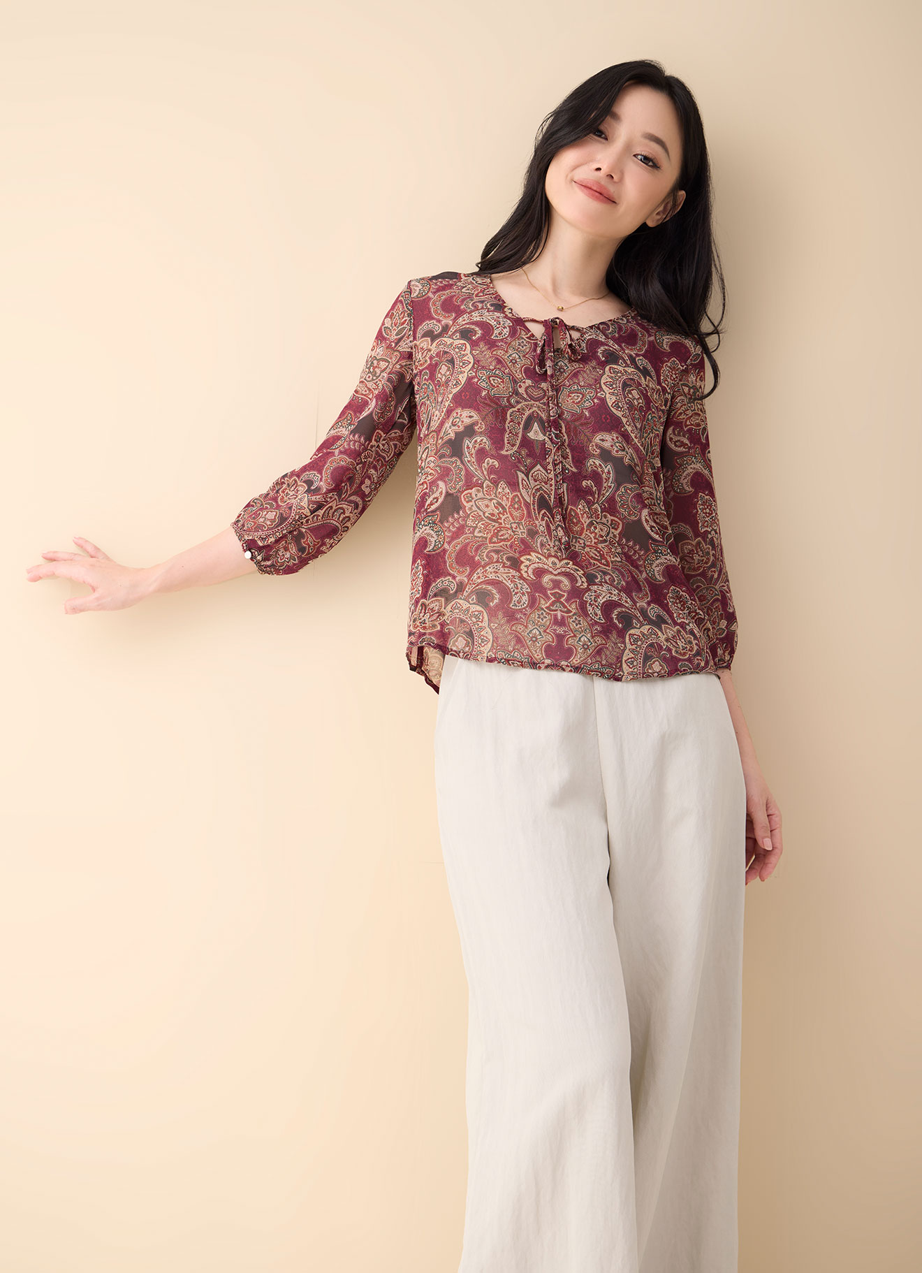 Port  by Tie Neck Top