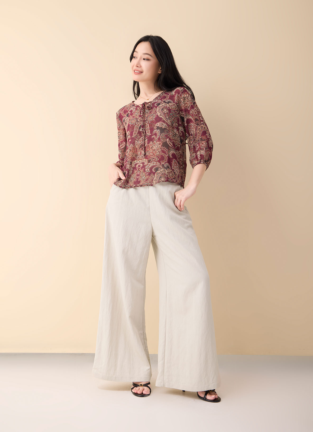 Port  by Tie Neck Top