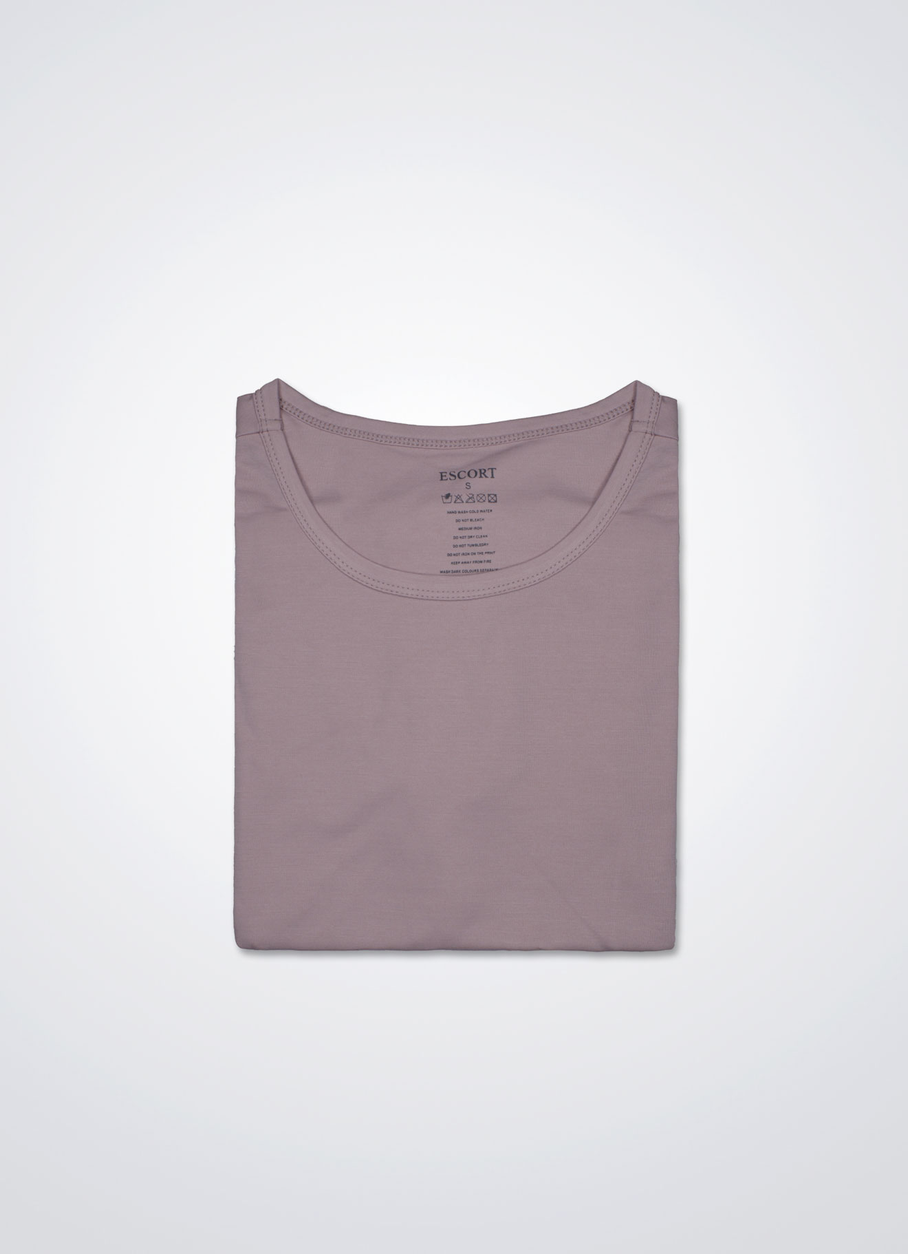 Rose-Smoke by Round-Neck Blouse