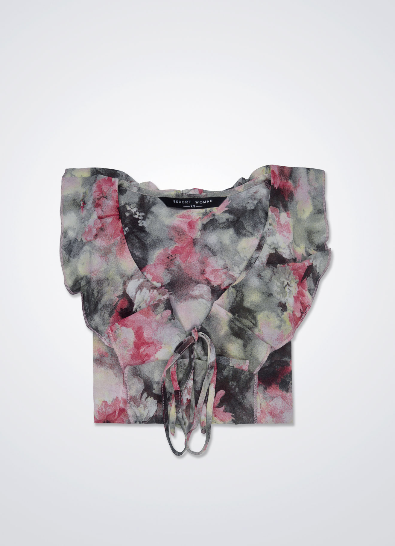 Rouge-Red by Pleated Blouse