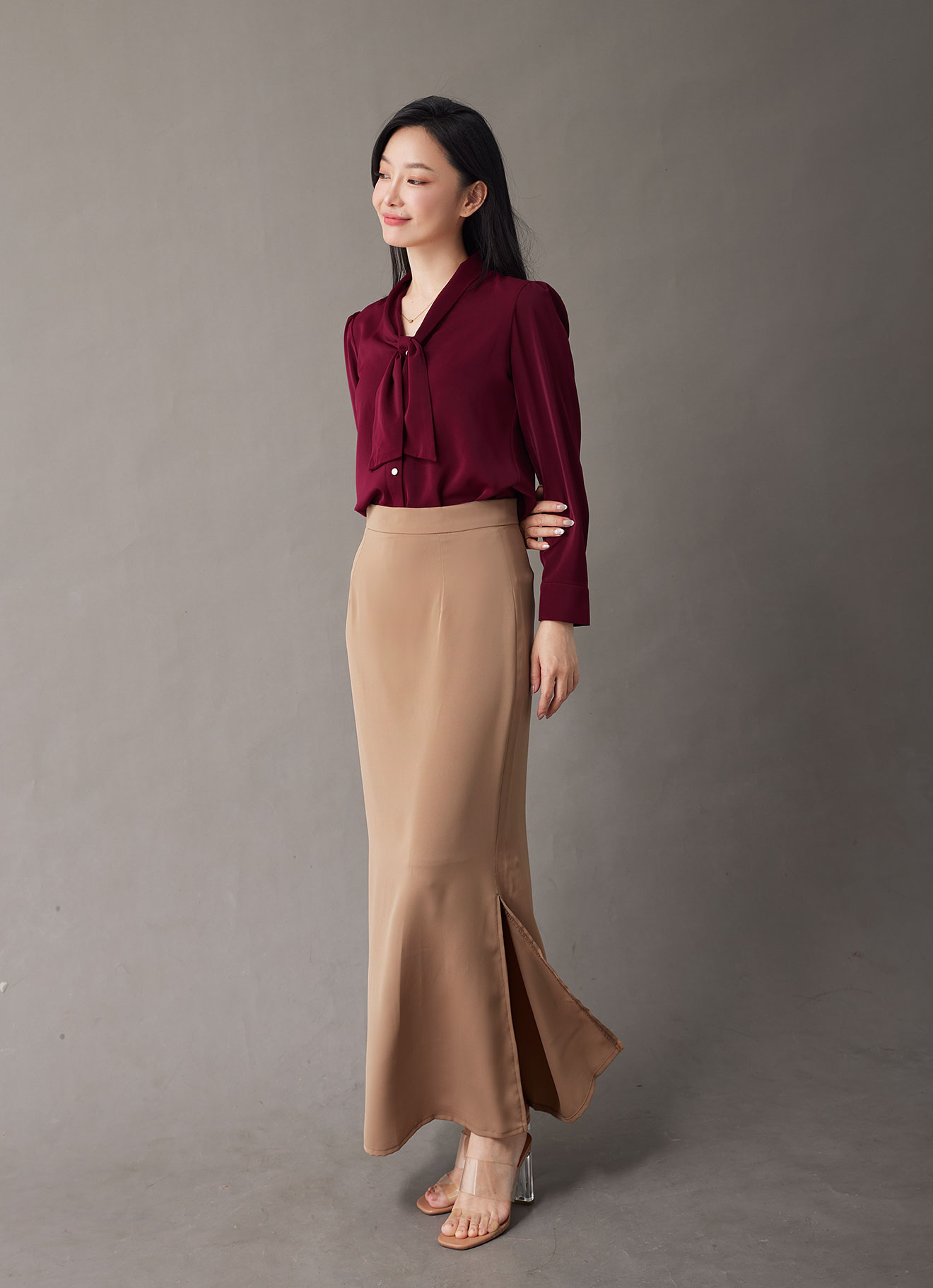 Rumba-Red  by Long-Sleeved Blouse