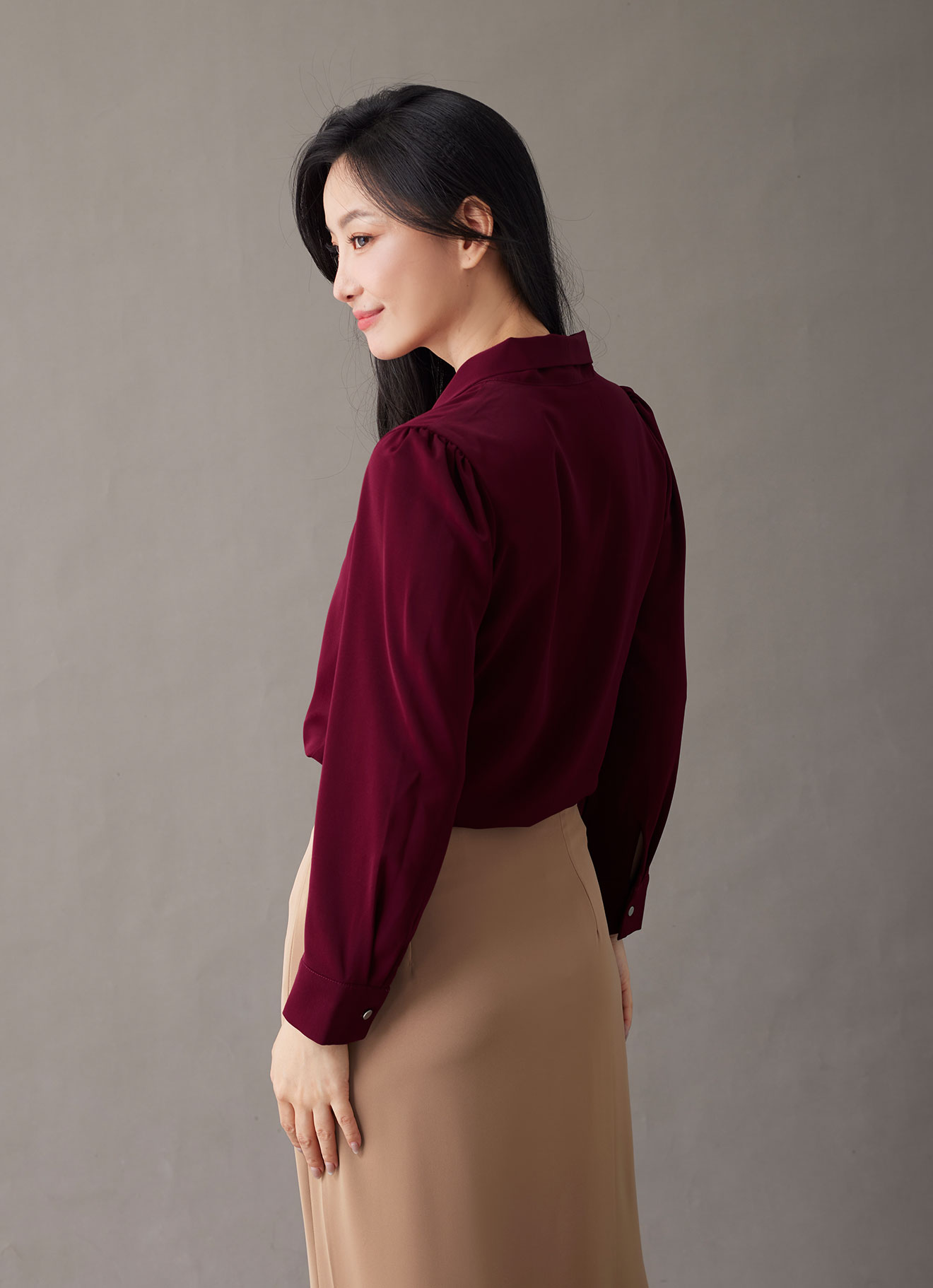 Rumba-Red  by Long-Sleeved Blouse