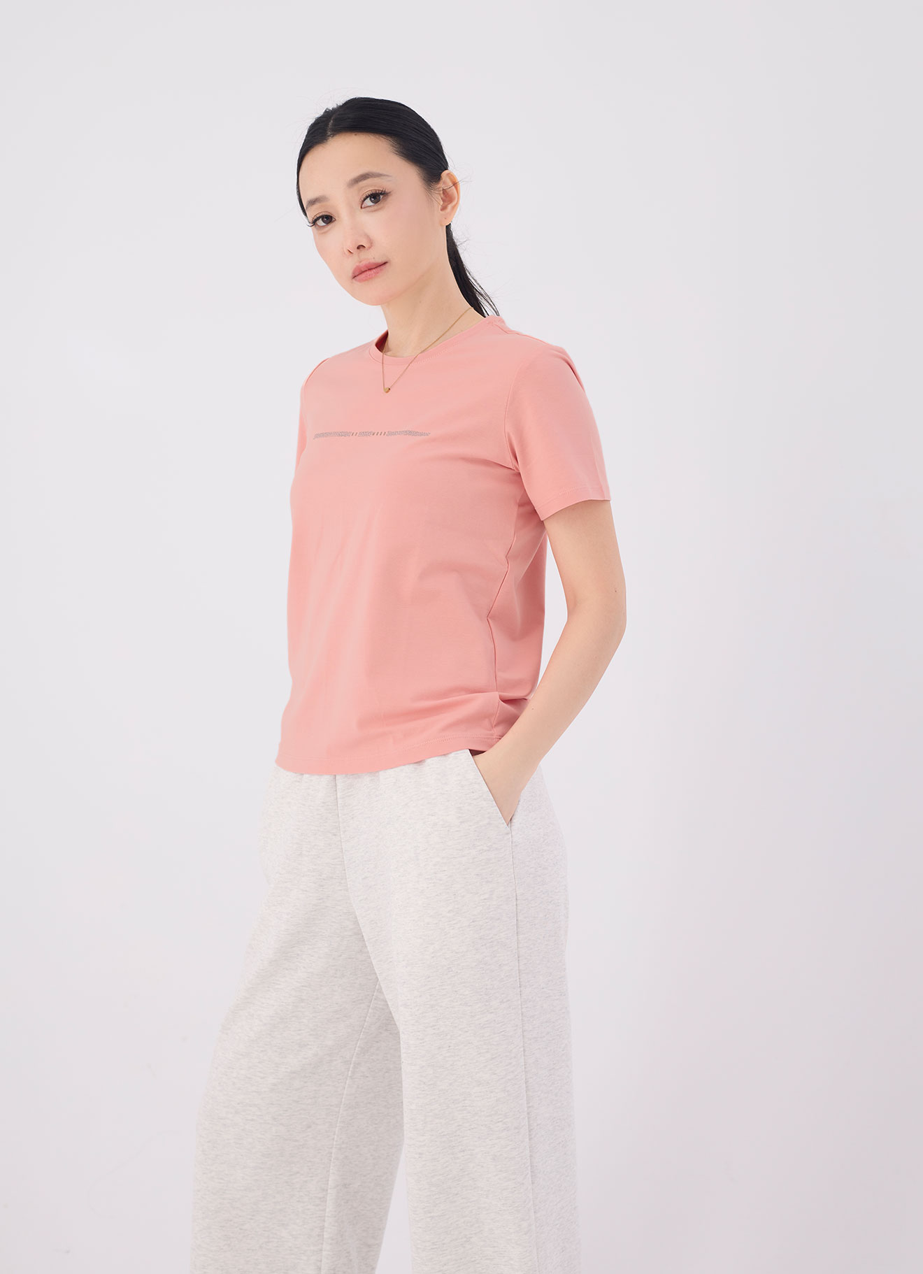 Salmon by Printed Top
