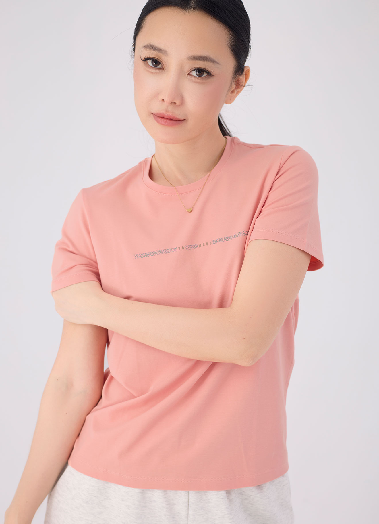 Salmon by Printed Top