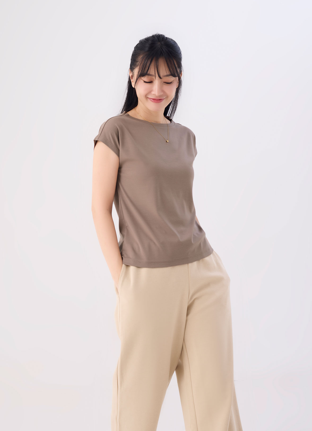Silver-Mink  by Sleeve Blouse