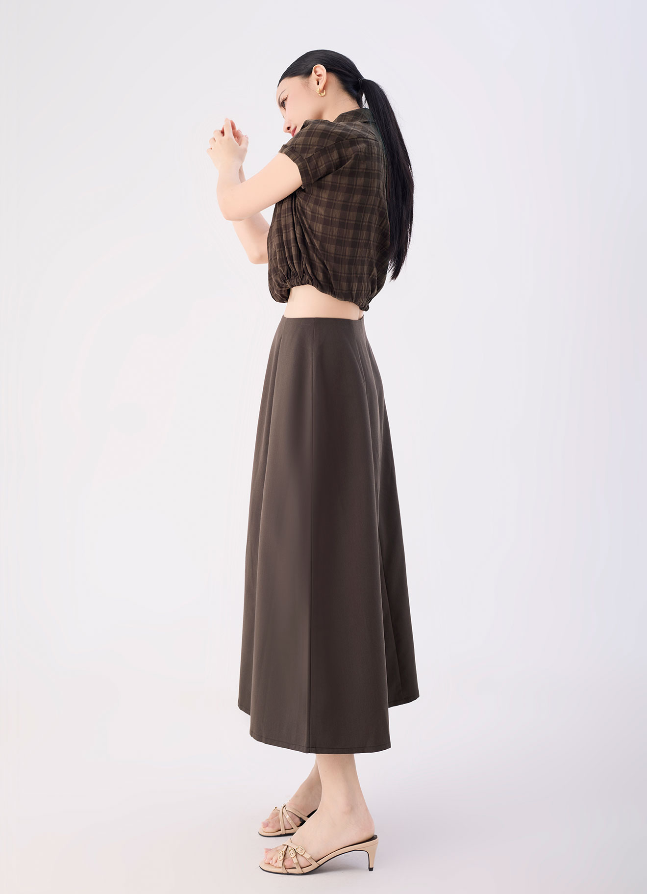 Slate-Black by A-Line Maxi Skirt