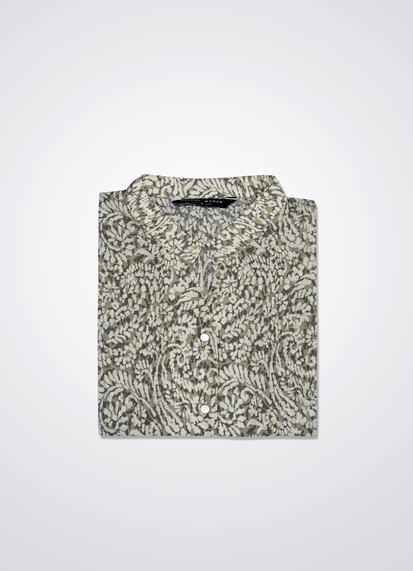 Slate-Green by Printed Blouse