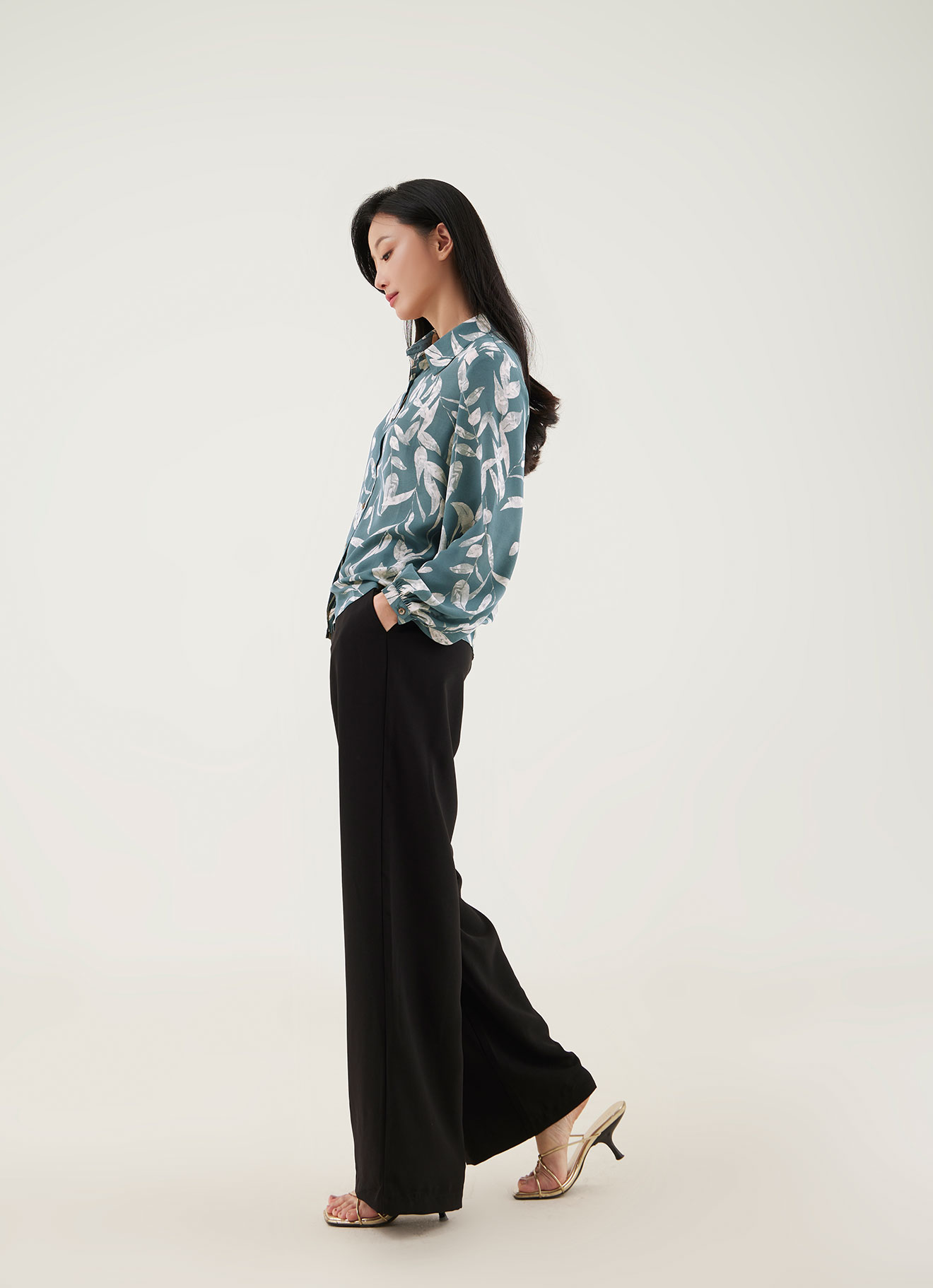 Smoke-Blue by Printed Shirt