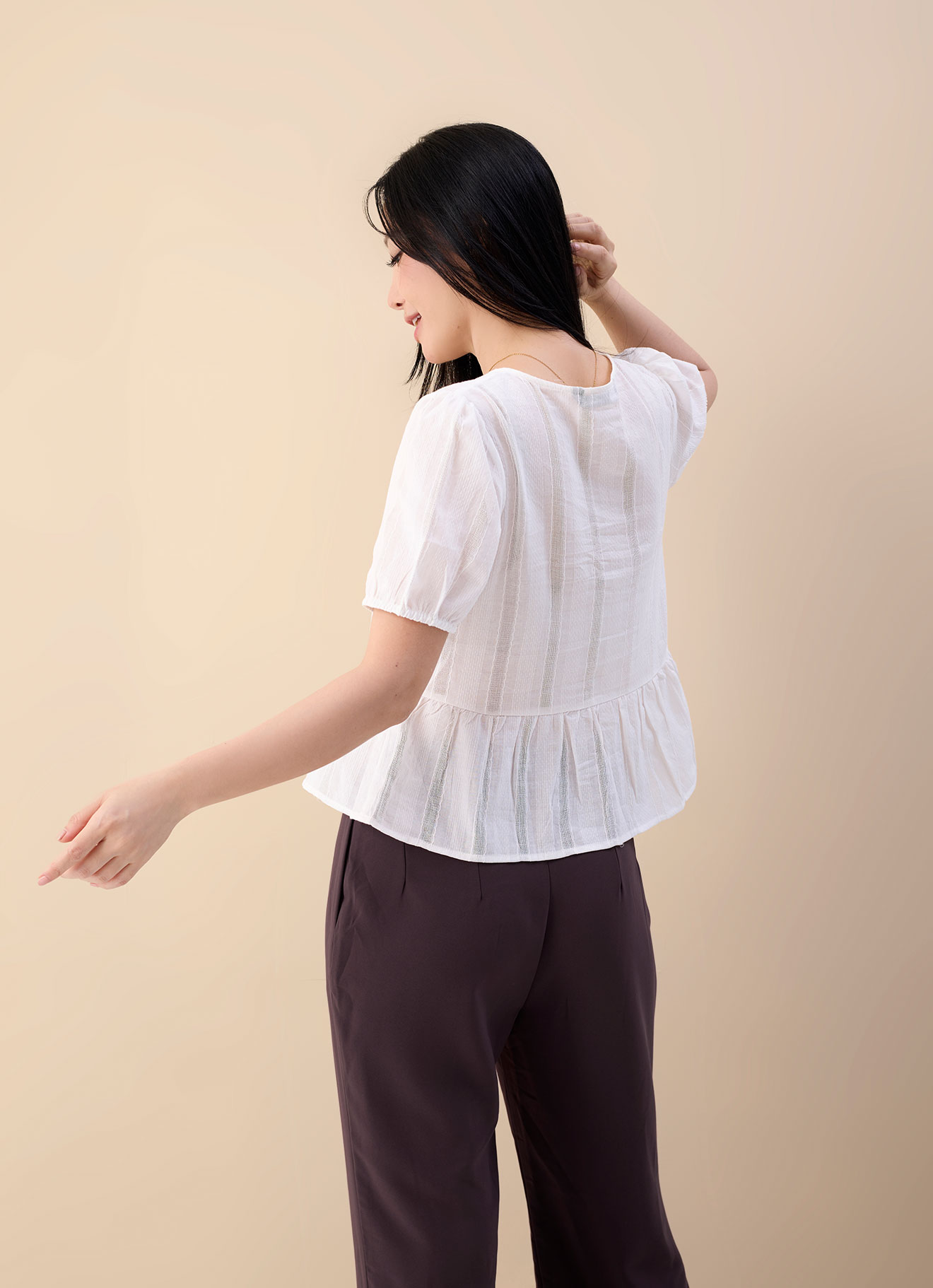 Snow-White by Sleeve Blouse