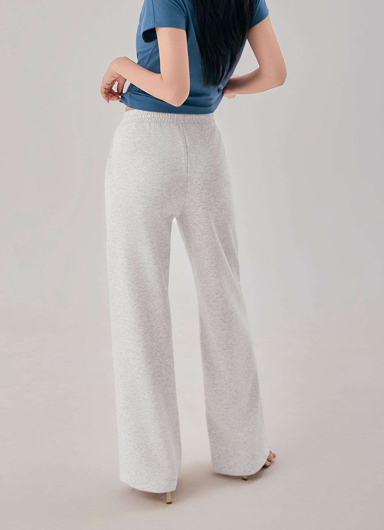 Star-White by Elastic waist wide-Leg Pants