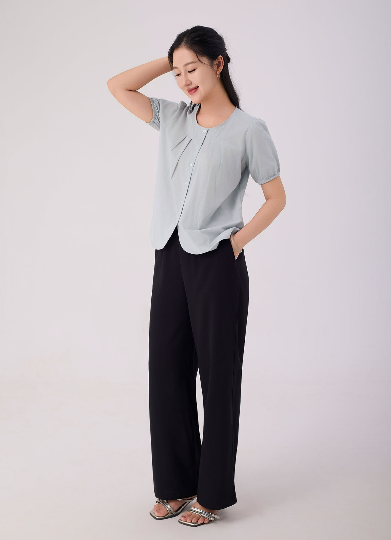 Storm-Gray by Sleeve Blouse