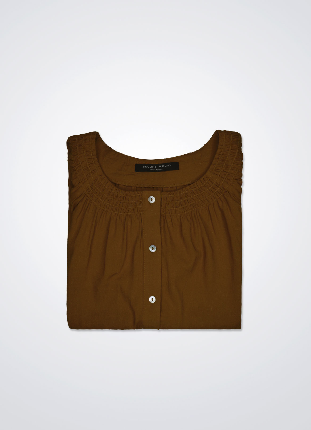 Sudan-Brown by Round Neck Top