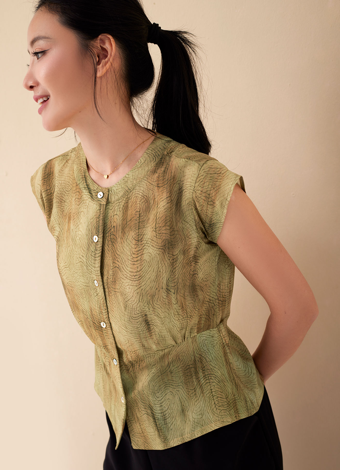 Taos-Taupe by Sleeve Blouse