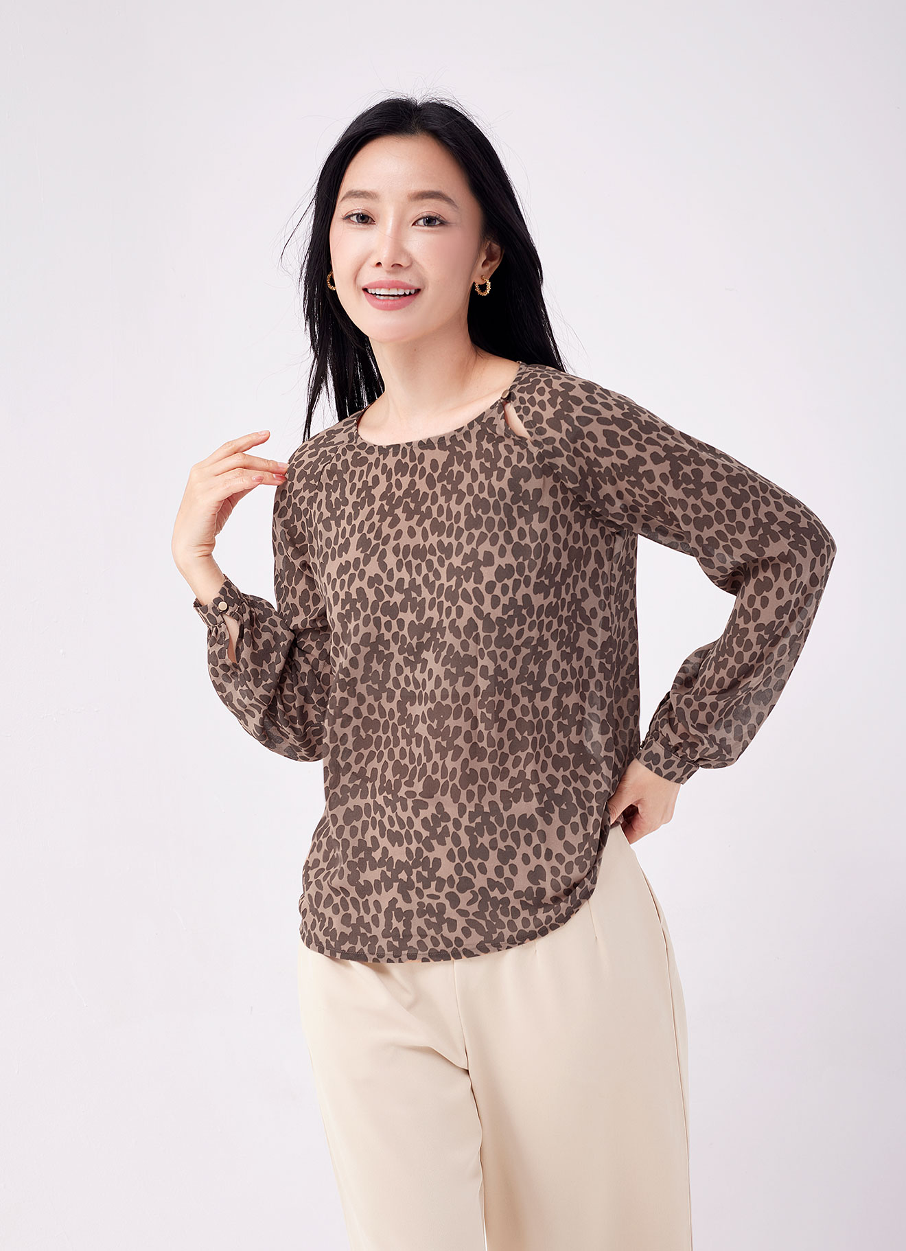Tawny-Birch by Long Sleeve Blouse