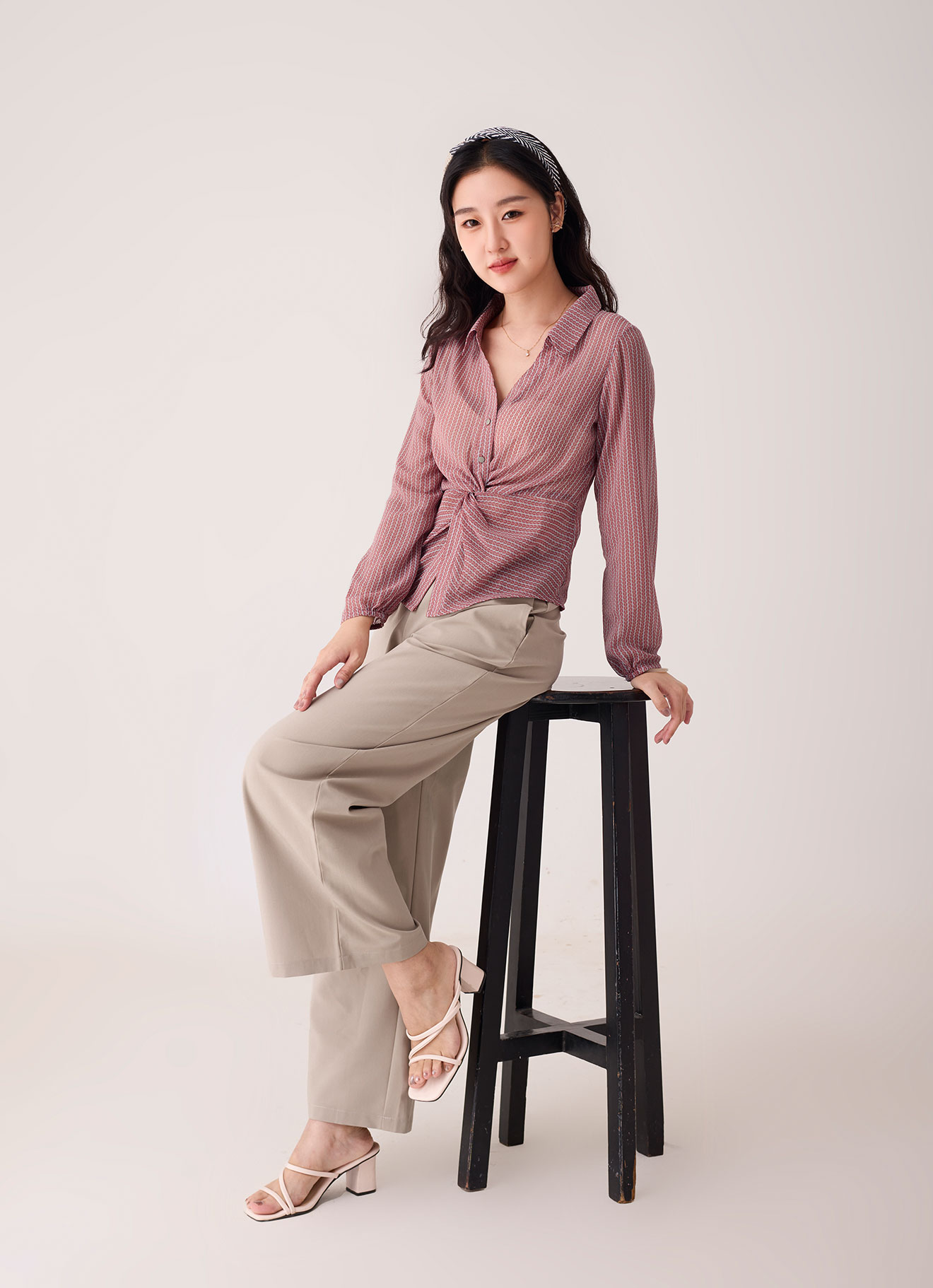 Terra-Cotta by LONG SLEEVE SHIRT WITH KNOT