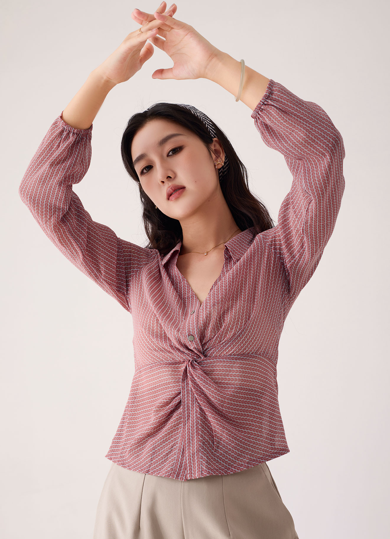 Terra-Cotta by LONG SLEEVE SHIRT WITH KNOT