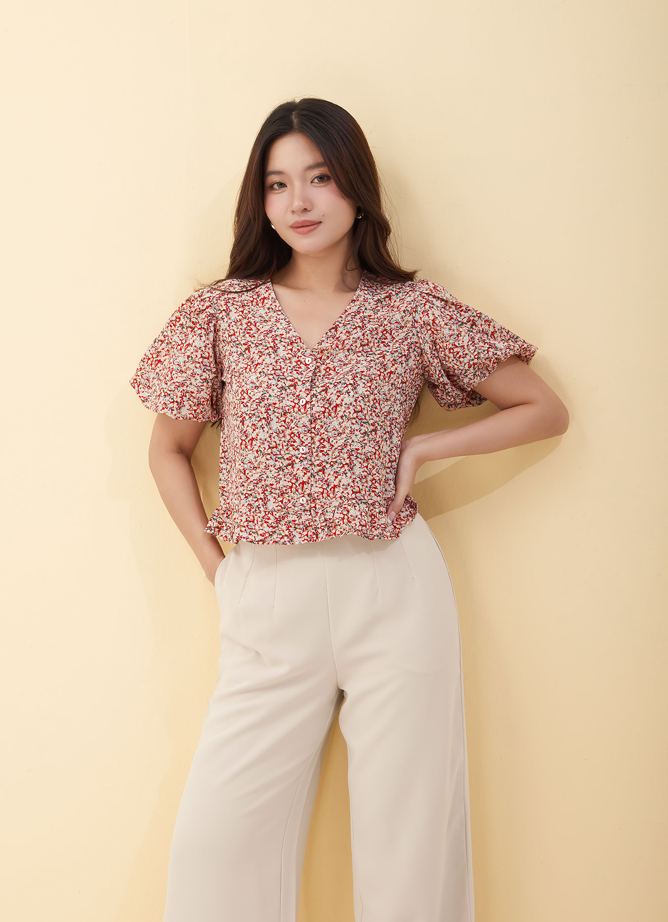 Tomato by V-Neck Blouse