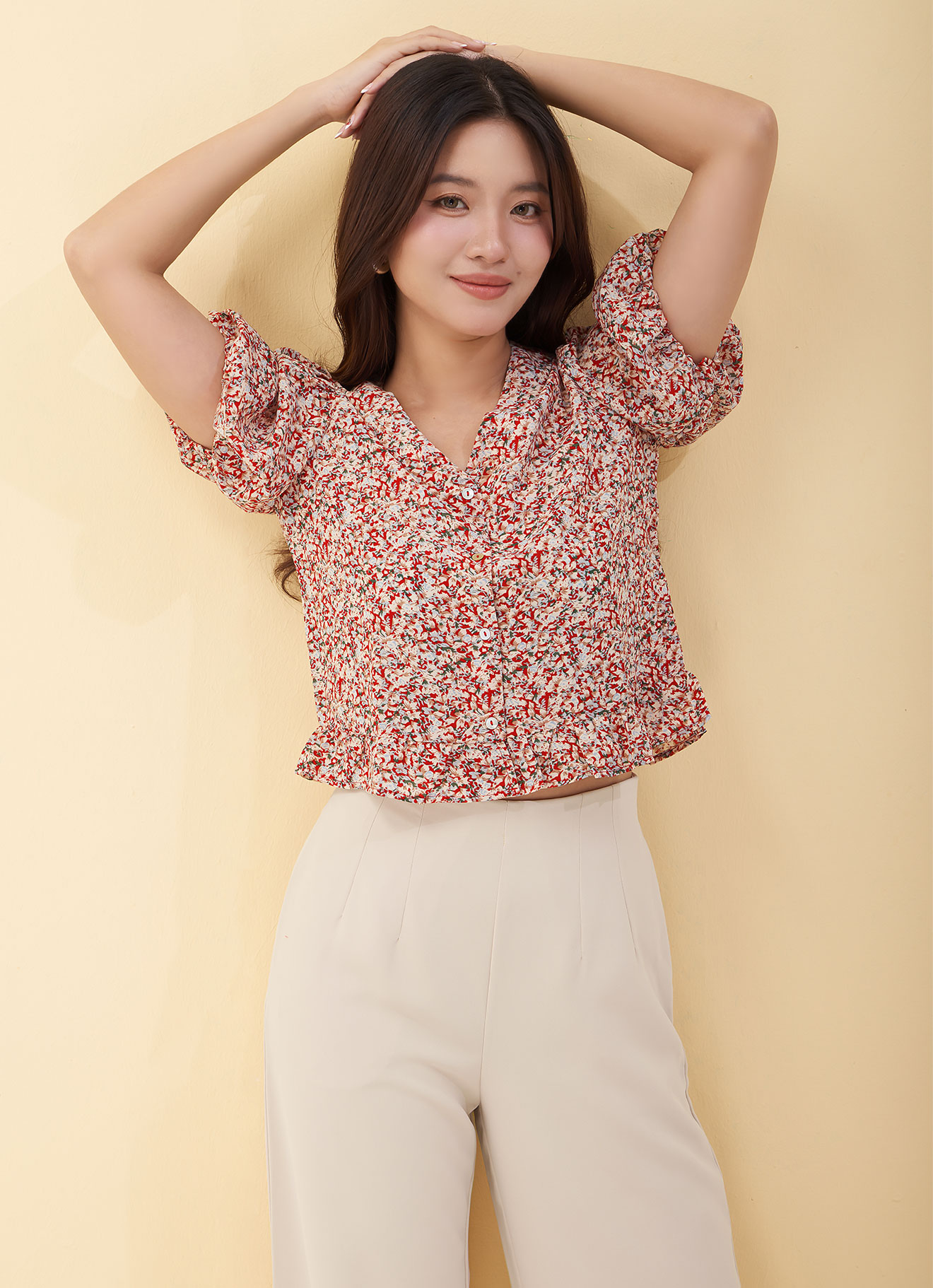 Tomato by V-Neck Blouse